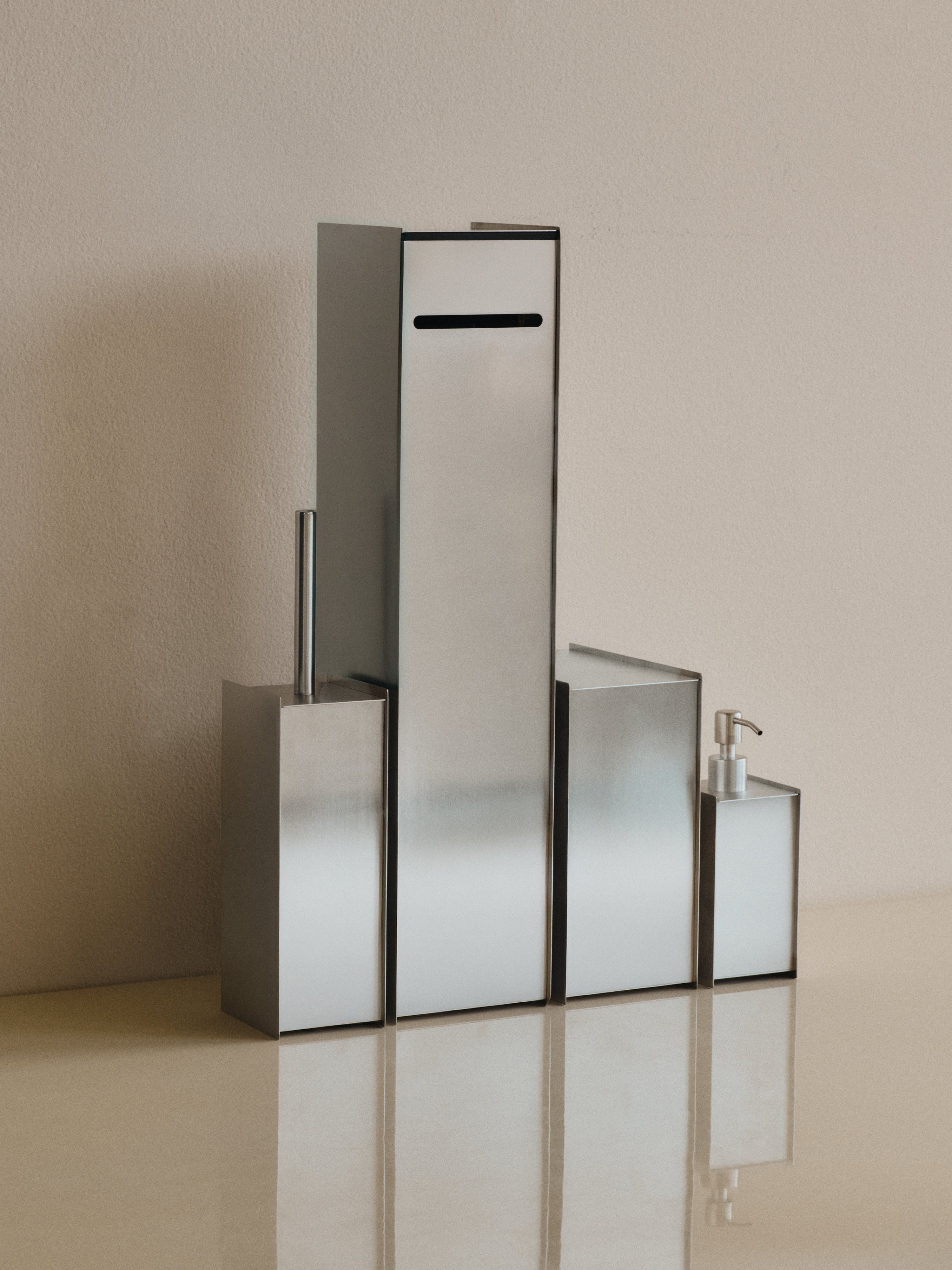 SAMA brushed steel trash can