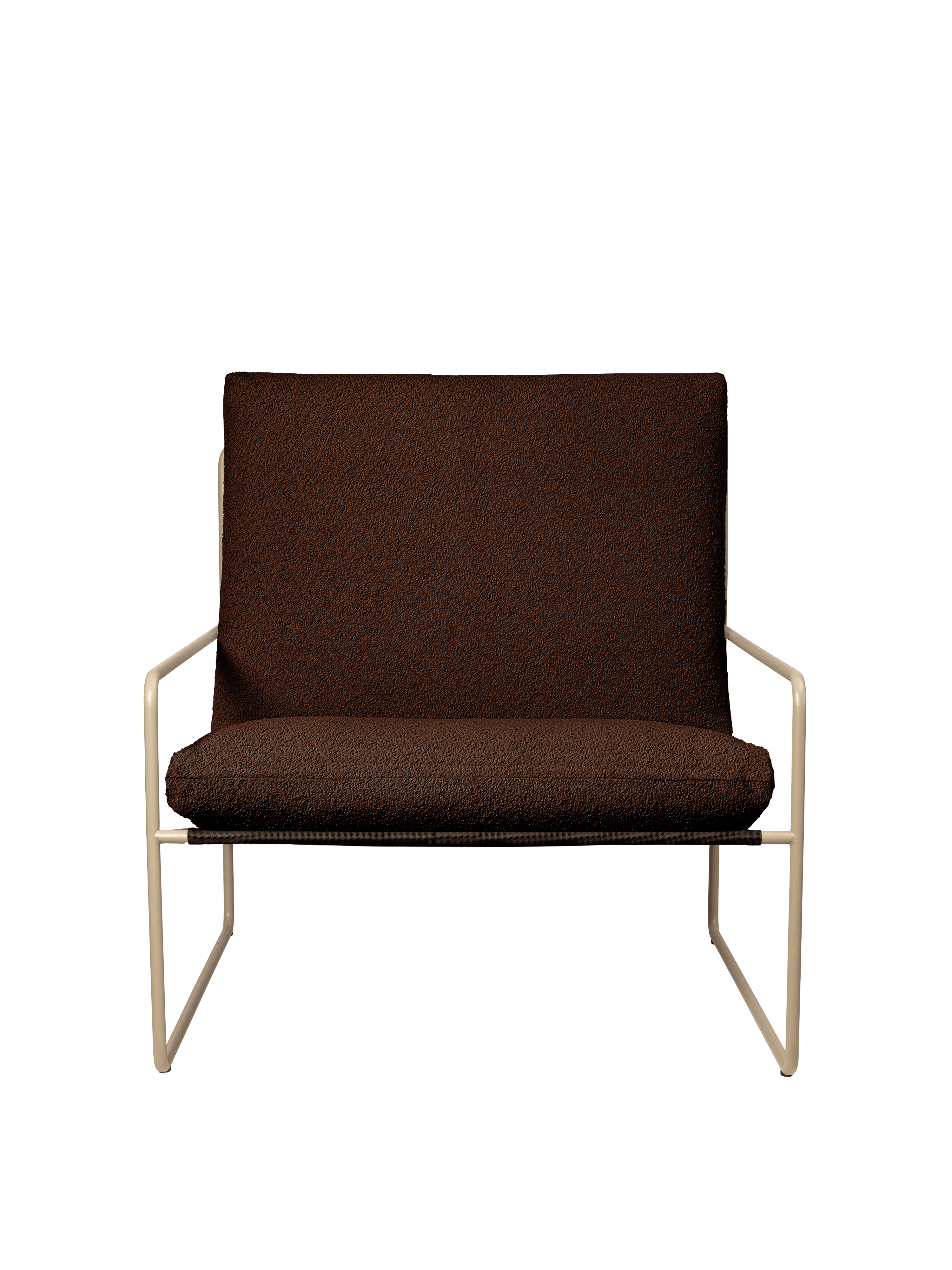 DESERT Outdoor Armchair in Brown Boucle with Beige Base