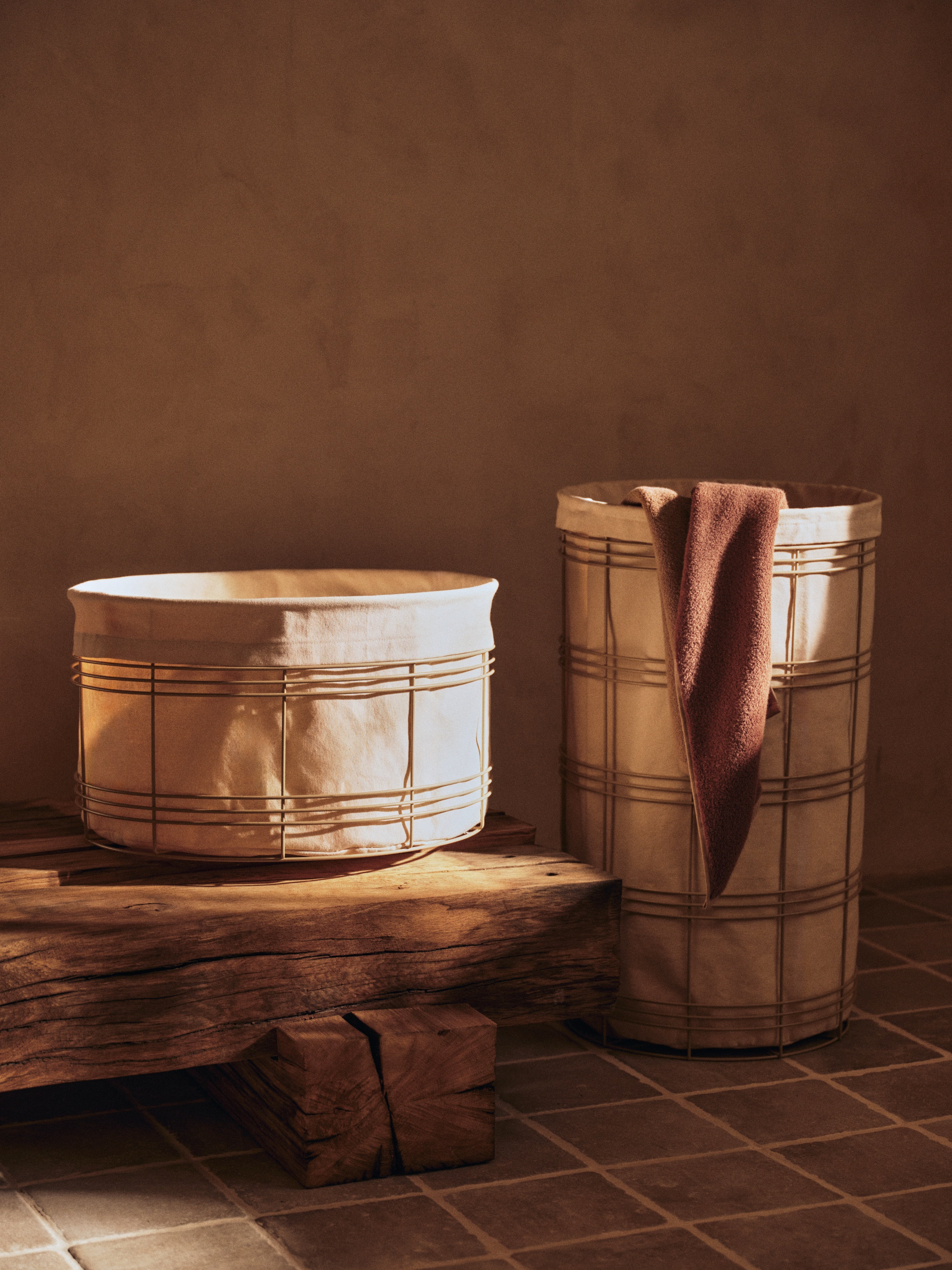 FIO Beige Laundry Basket
