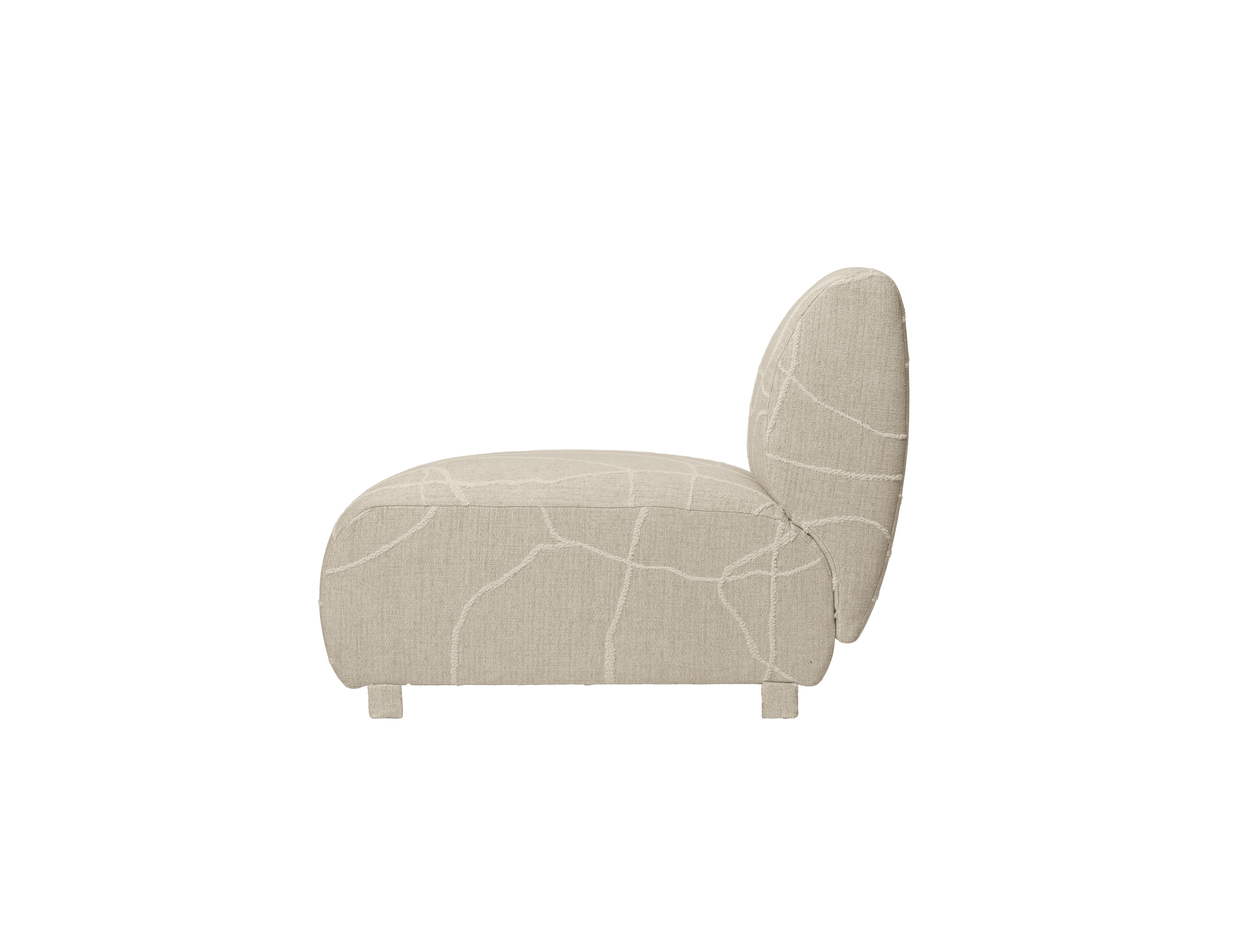 Modulares Sofa RICO Can Lis - offenes Endelement links sandfarben mit Weiß