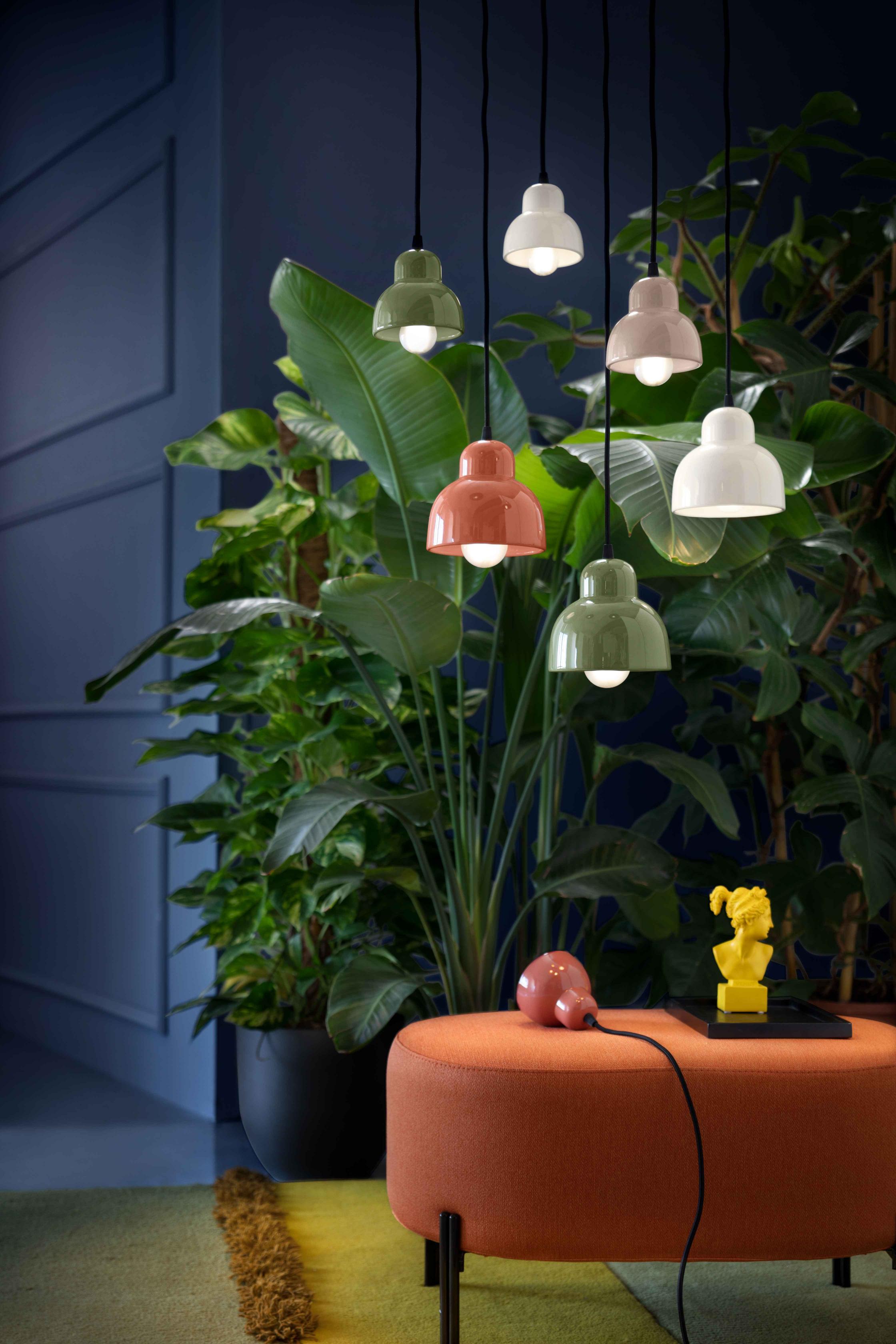 BERIMBAU beige ceramic pendant lamp