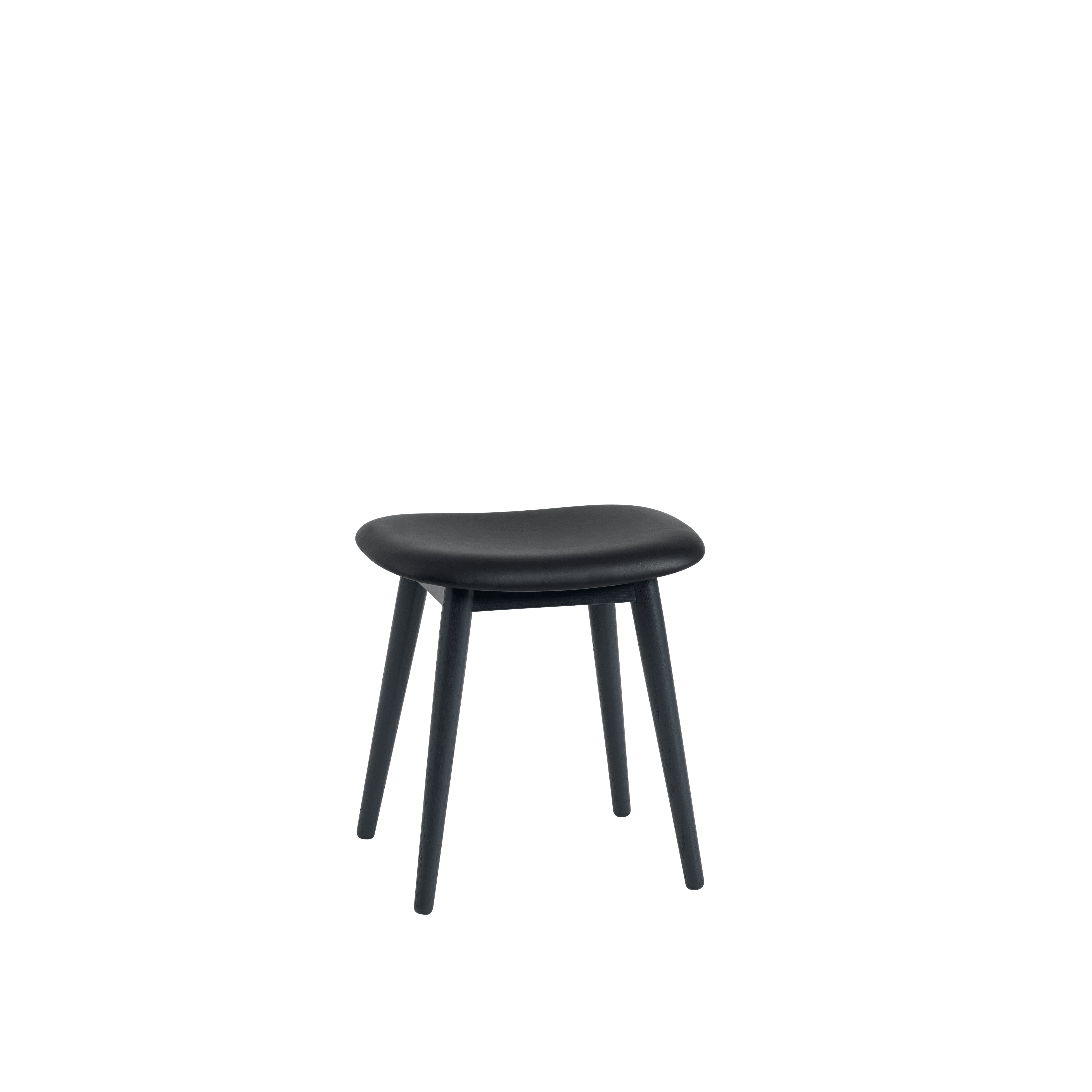 Personalized FIBER Stool with Upholstered Seat and Wooden Base