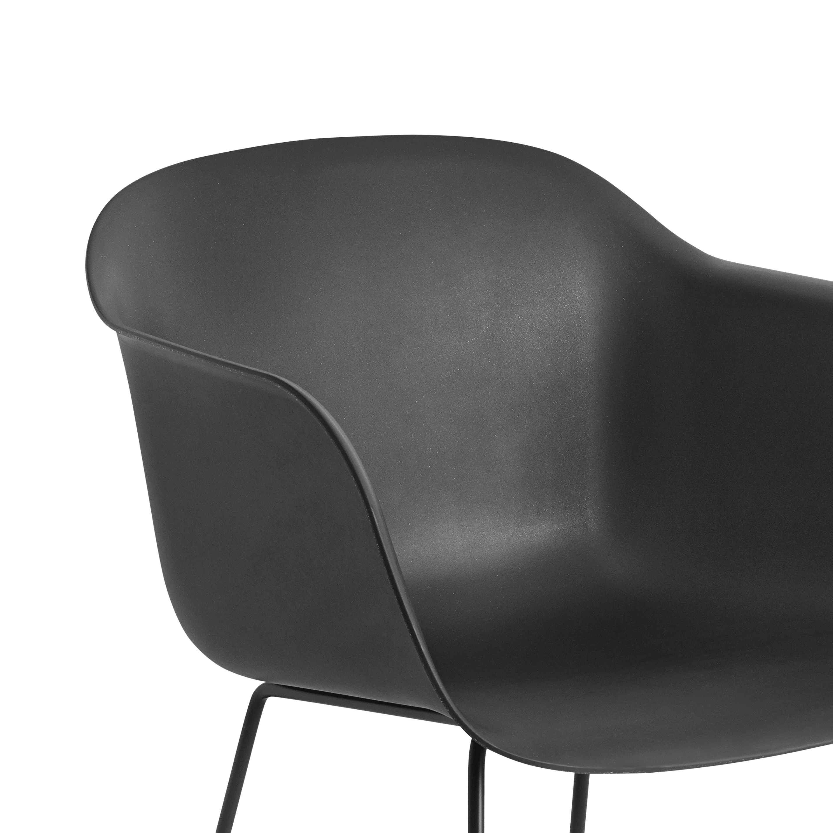 FIBER Armchair in Black with Skid Base