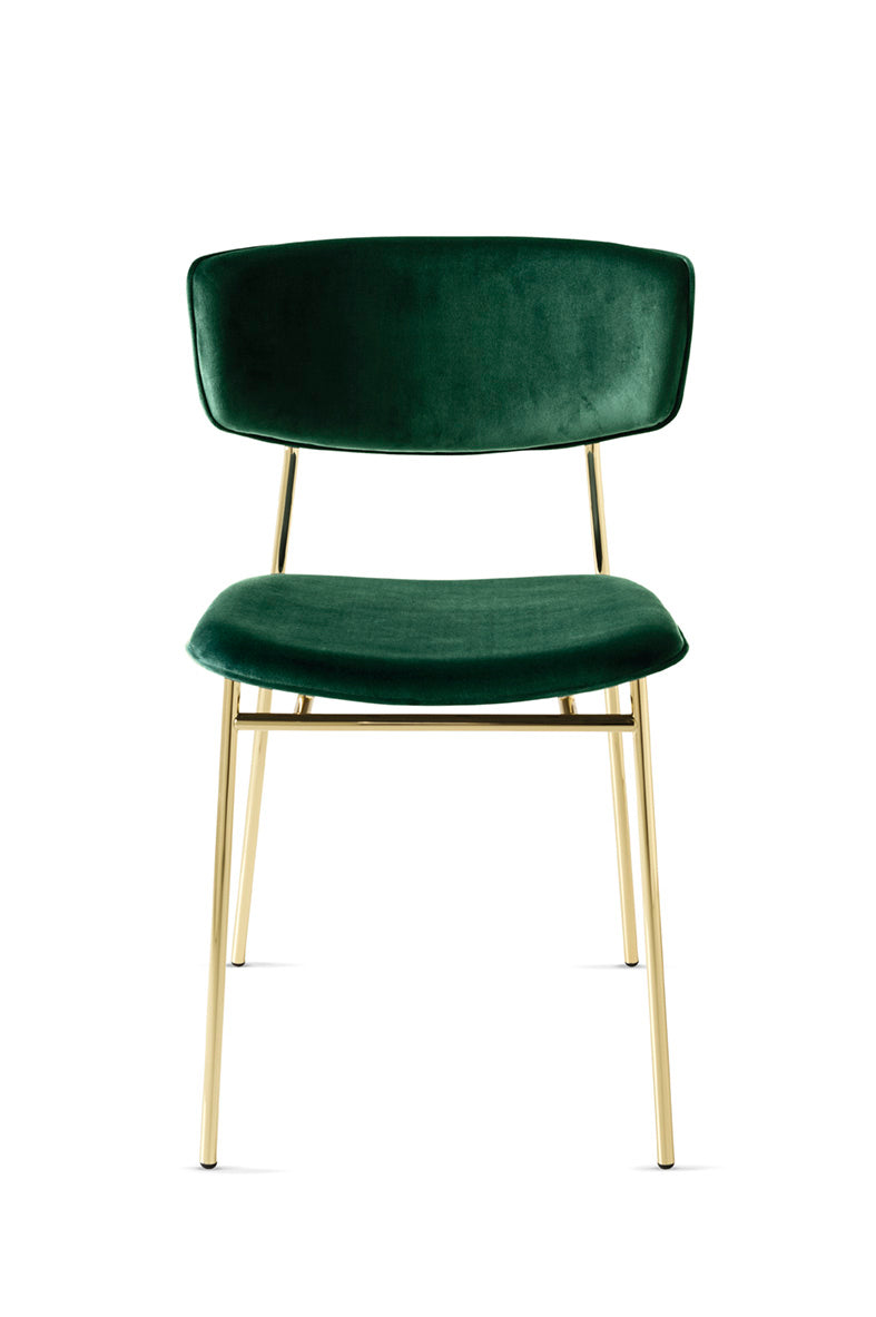Polsterstuhl FIFTIES mit goldenem Gestell