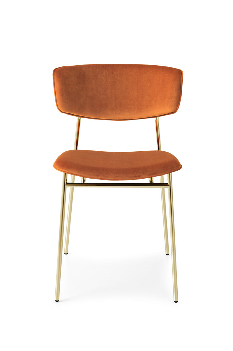 Polsterstuhl FIFTIES mit goldenem Gestell