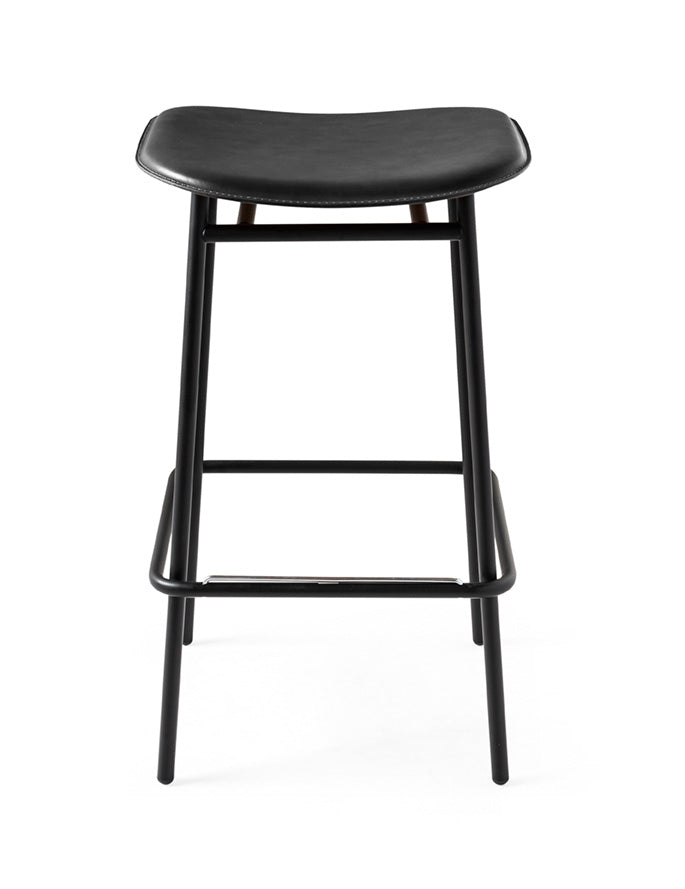 FIFTIES upholstered bar stool with a black base