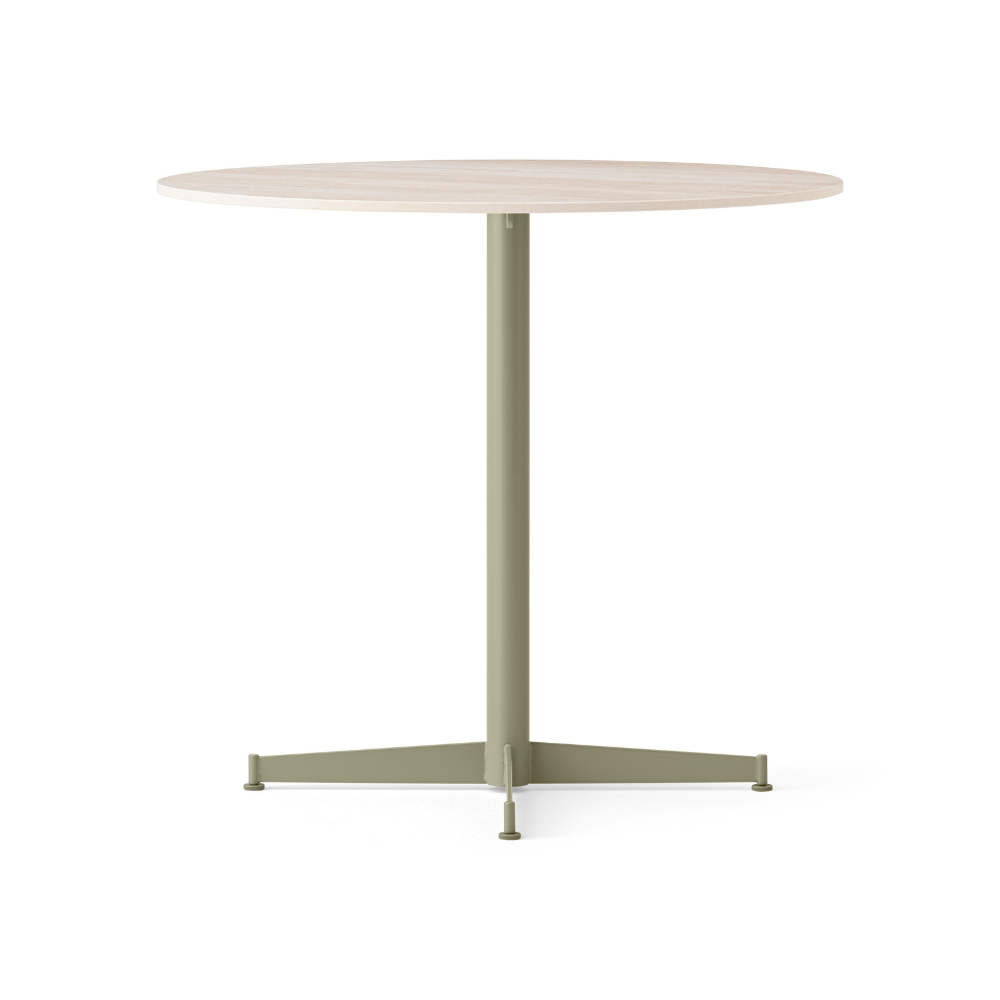 Round table NOOK sand ceramic with olive base [Julia]
