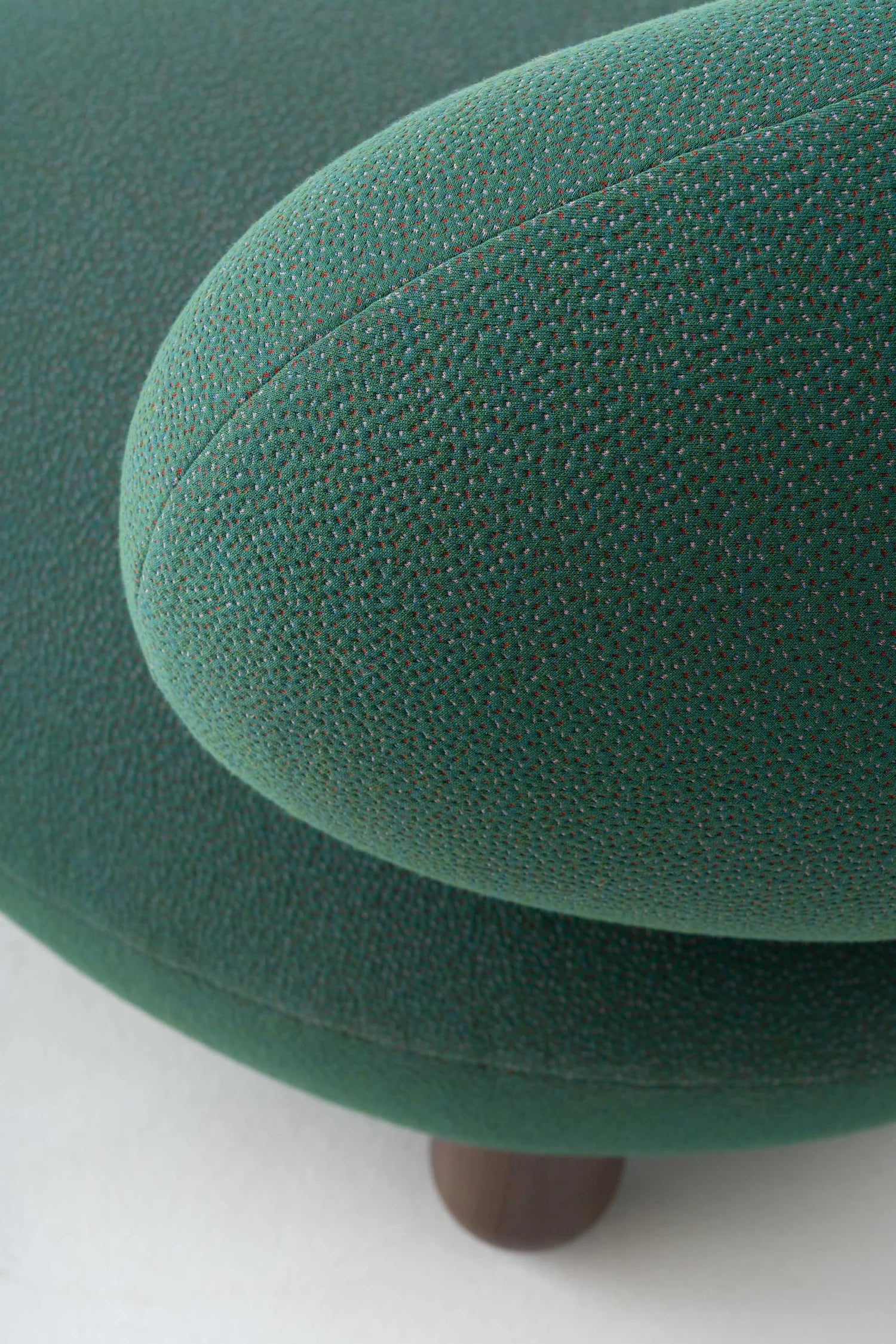 Upholstered FLOCK Armchair with Wooden Base