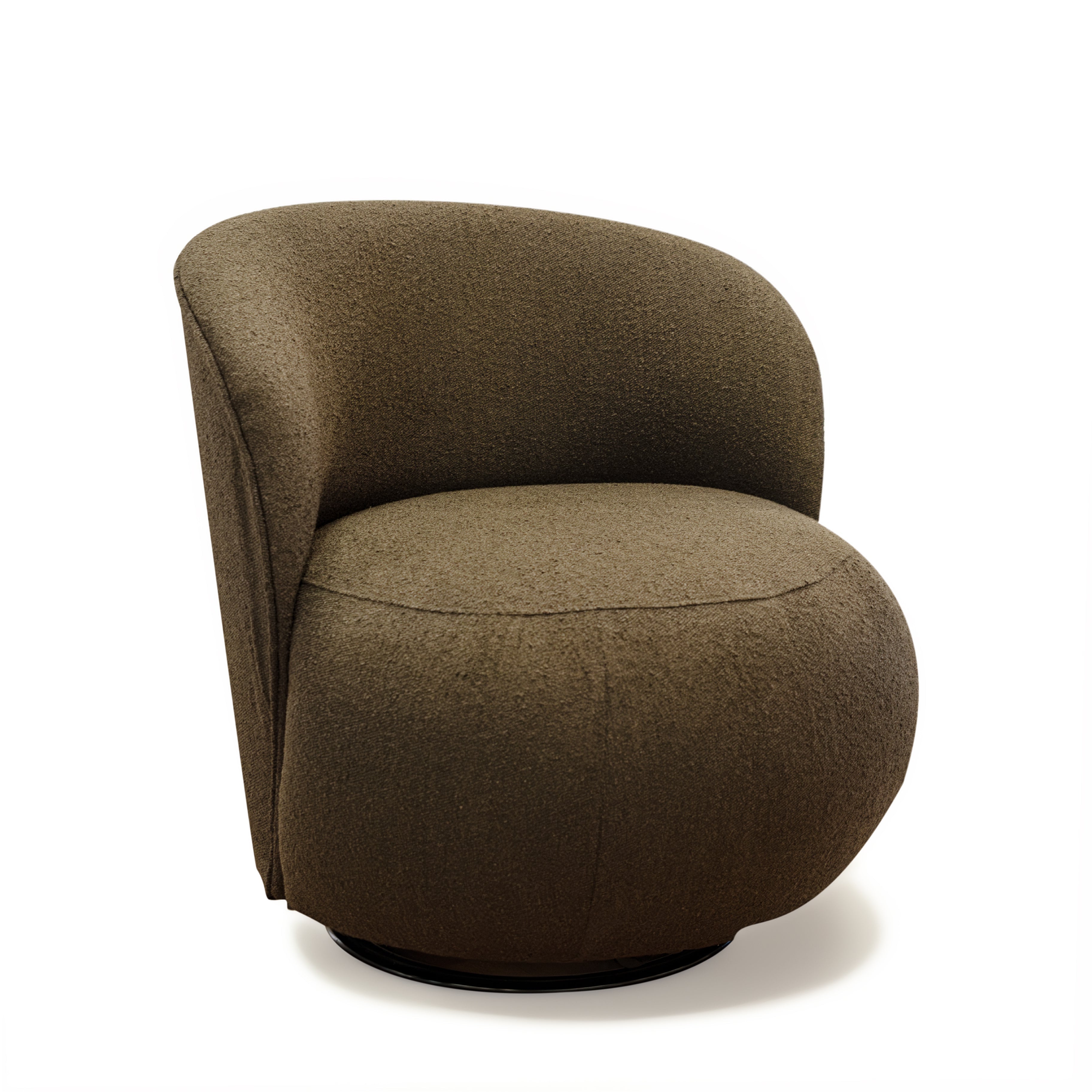 MILO Chocolate Boucle Swivel Armchair