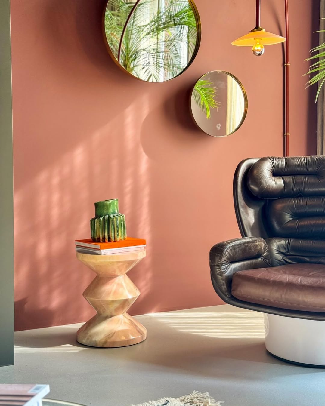 ZIG ZAG Hocker Hellrosa Marmor