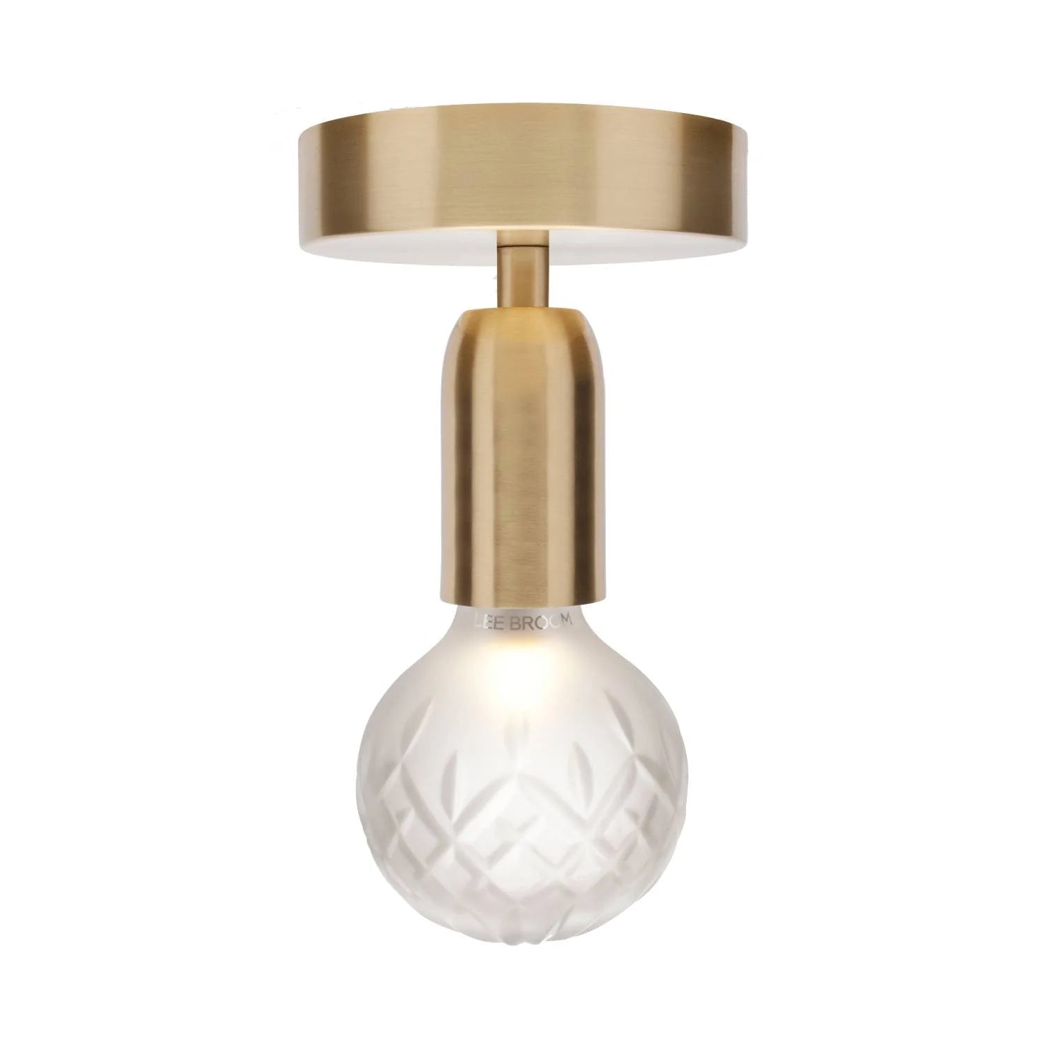 Deckenlampe CRYSTAL BULB aus mattem Kristallglas mit messingfarbener Oberfläche
