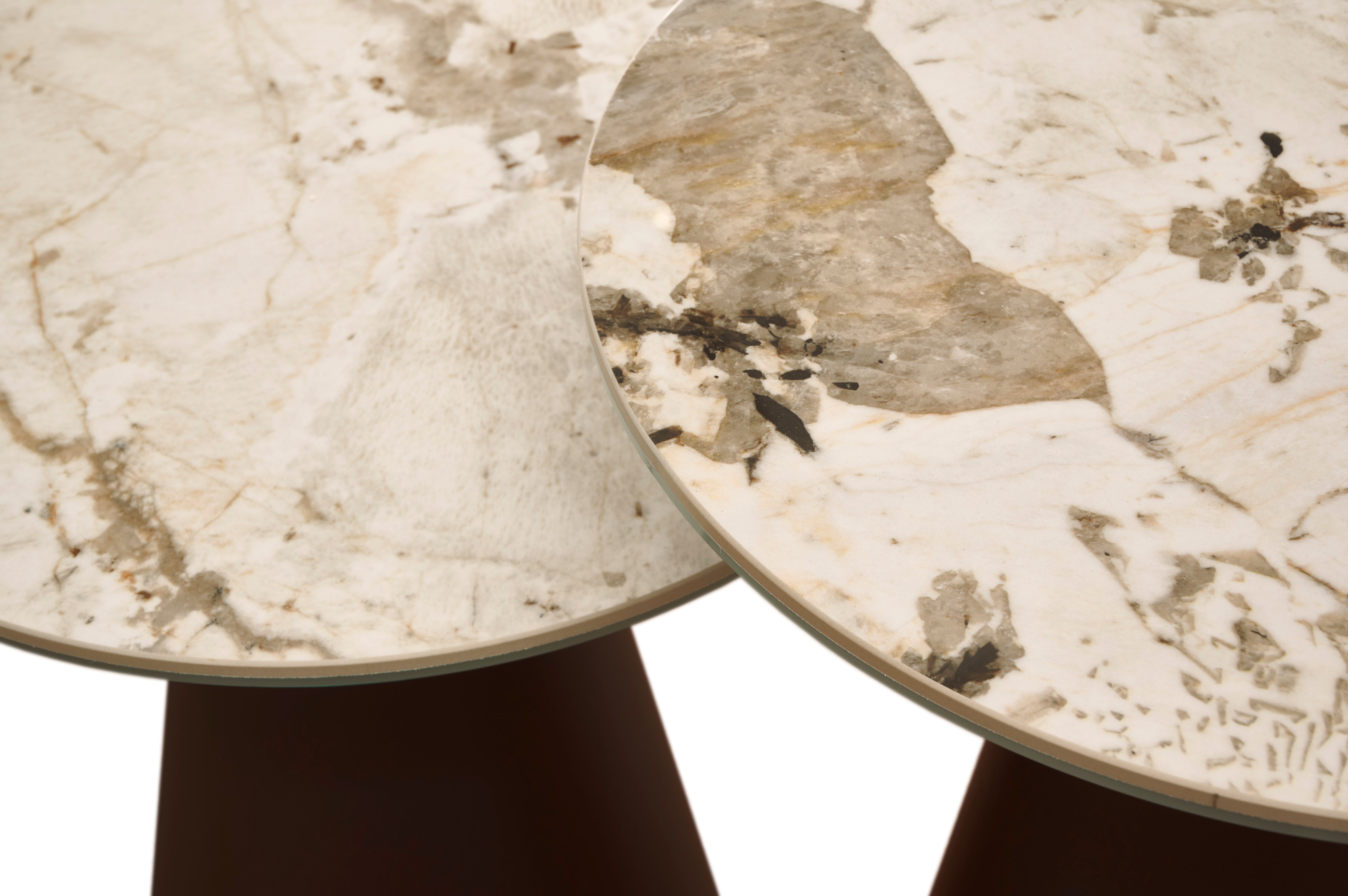 Kaffeetisch FUNGHI braun Quarzkomposit