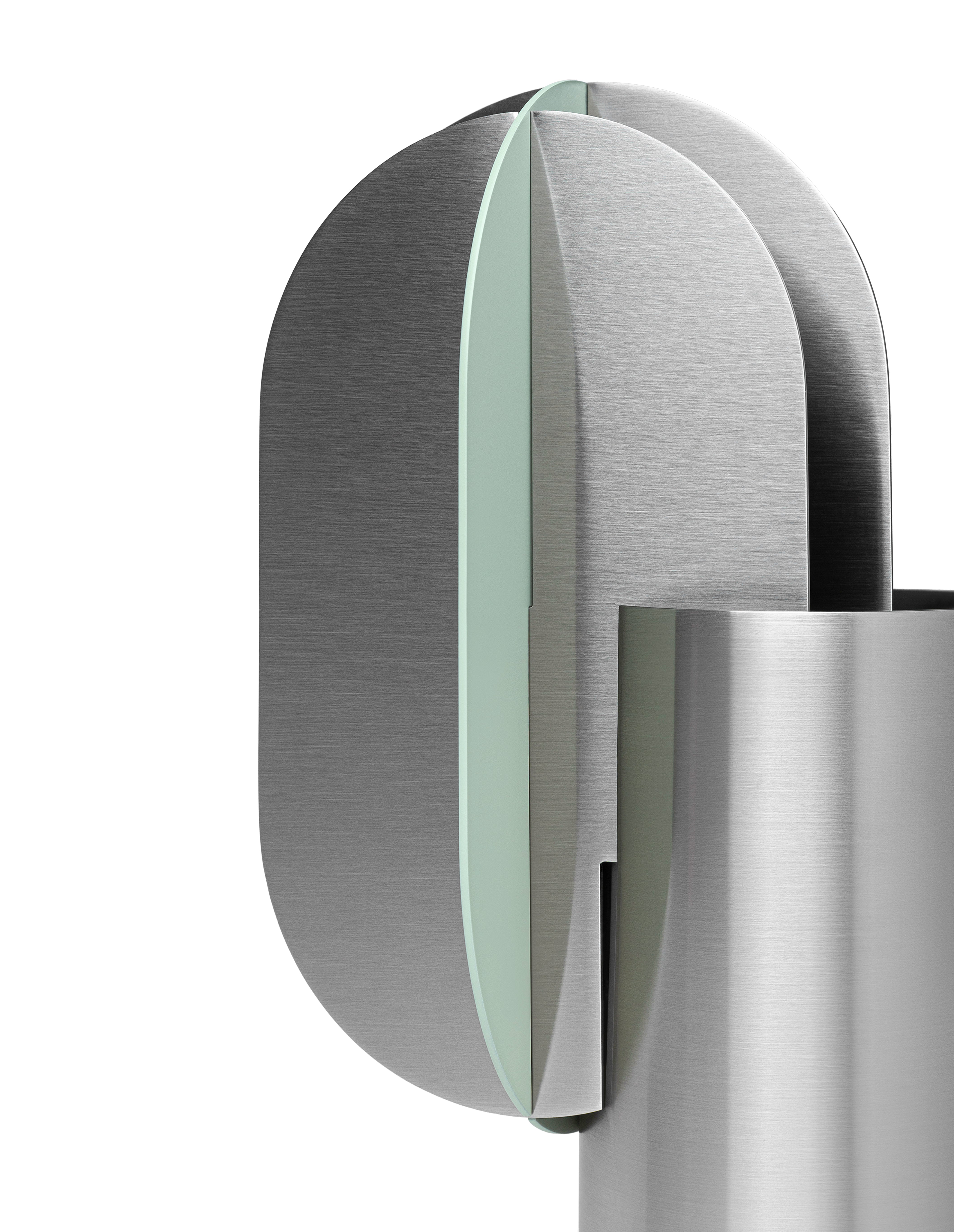 Vase GABO aus Stahl mit Grün