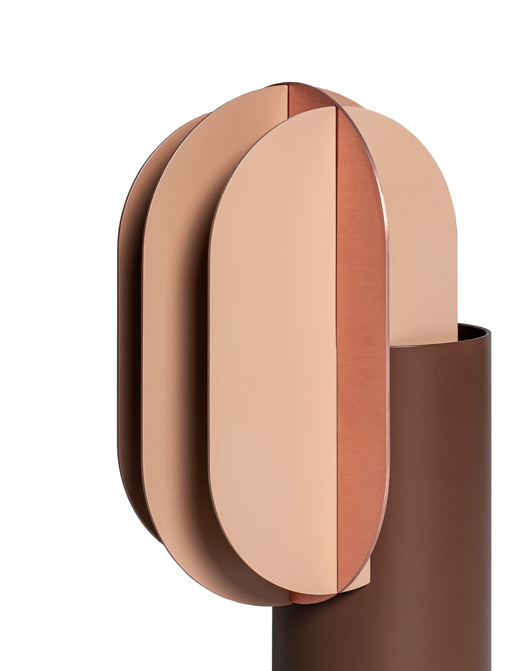 GABO vase in brown with beige and copper