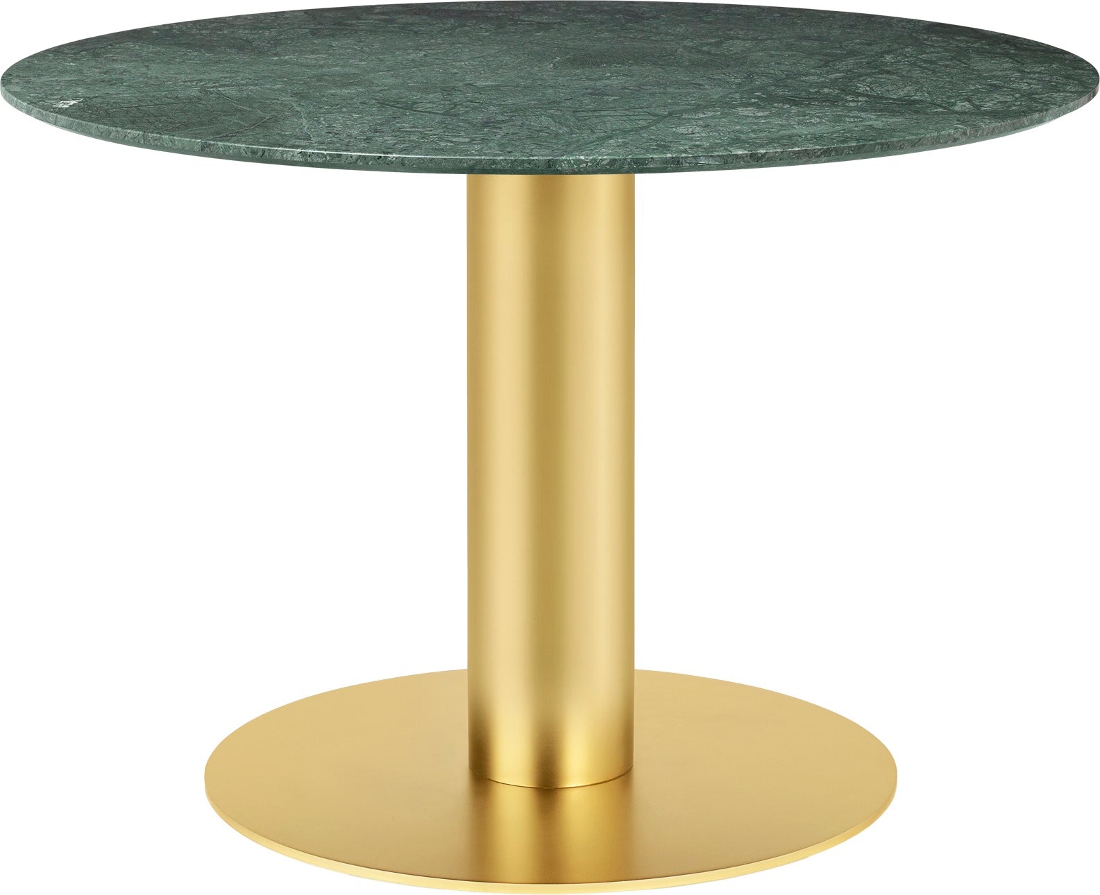 Runder Tisch 2.0 grüner Marmor mit goldenem Fuß