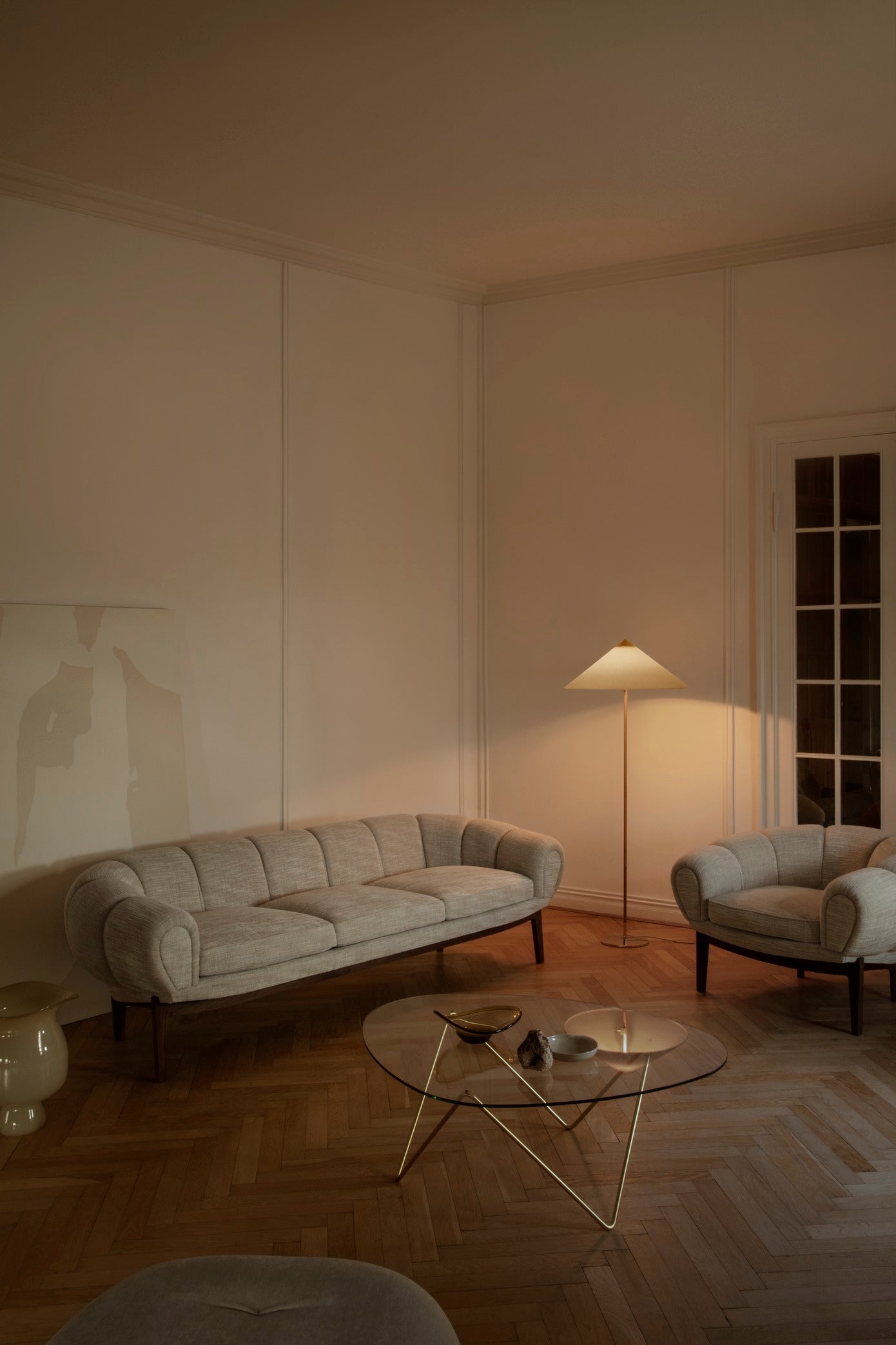 Couchtisch PEDRERA Glas mit schwarzem Gestell
