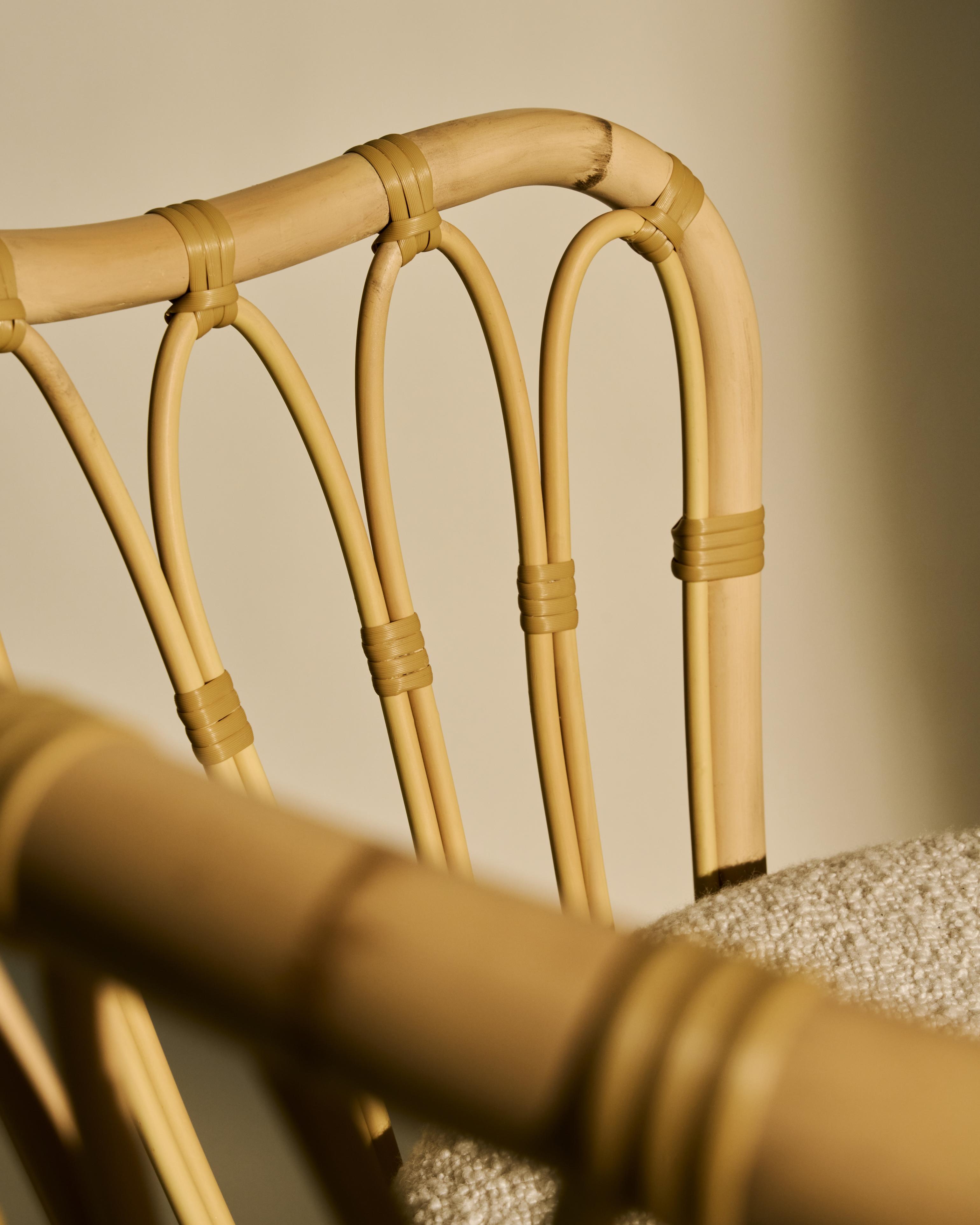 GRACE upholstered garden armchair with a rattan base