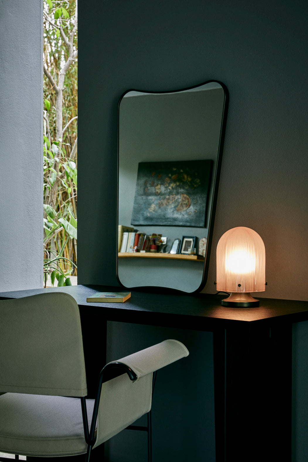 Tischlampe SEINE rauchiges Glas