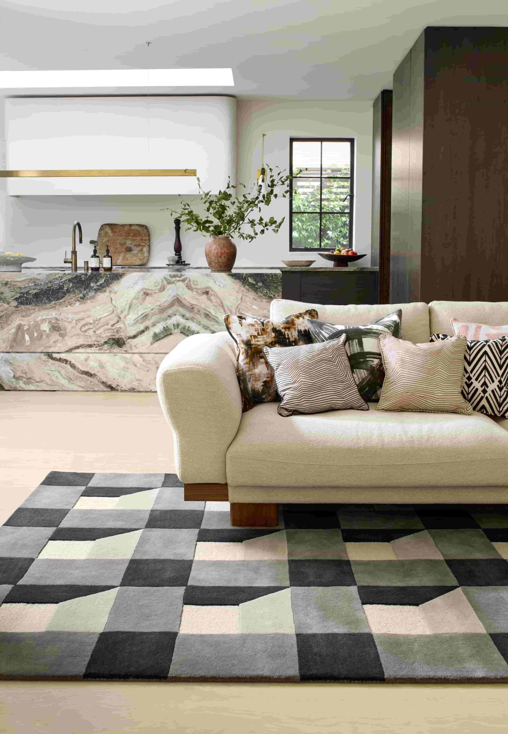 BLOCKS SLATE Teppich grau-beige