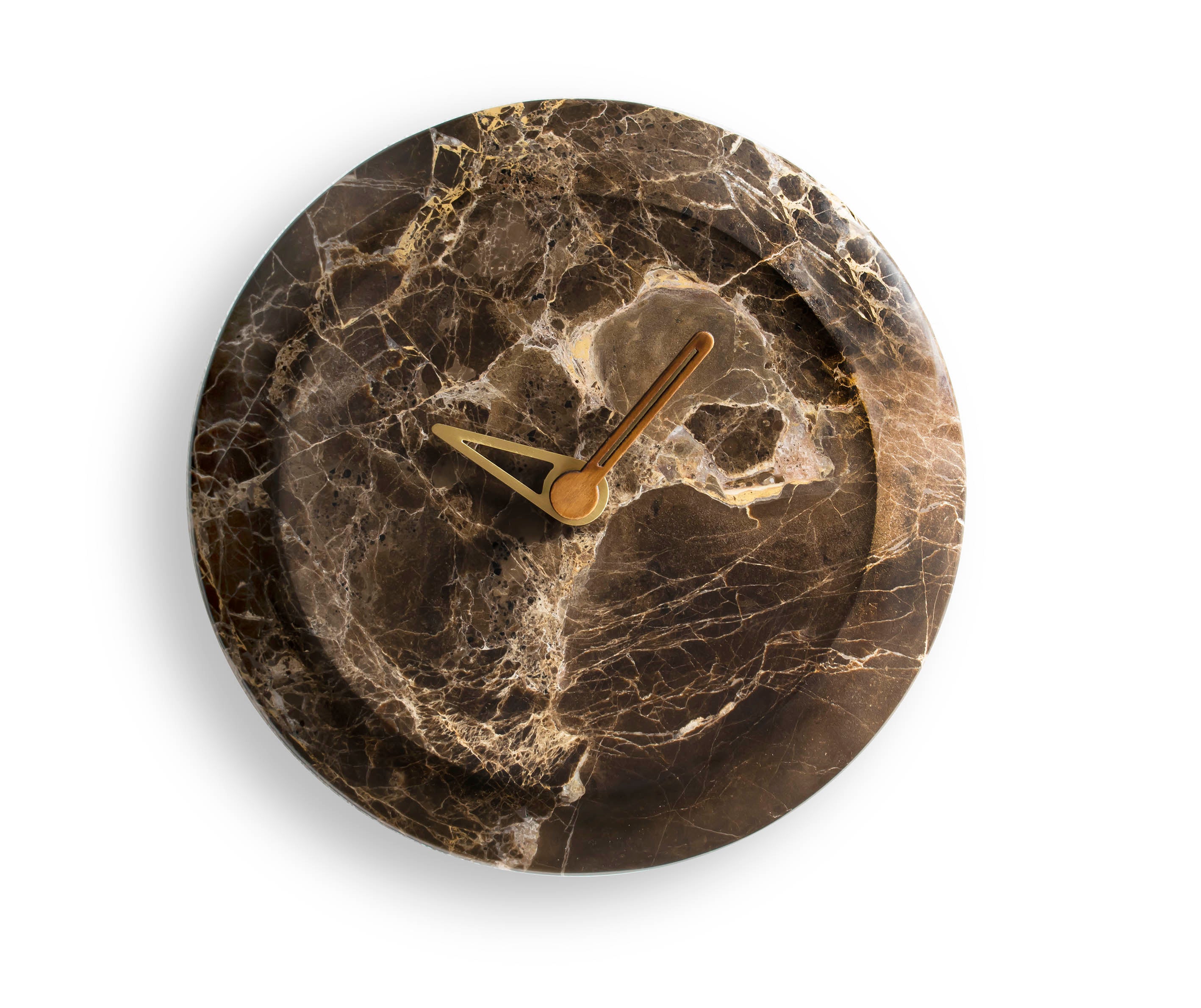 Wanduhr BARI brauner Marmor