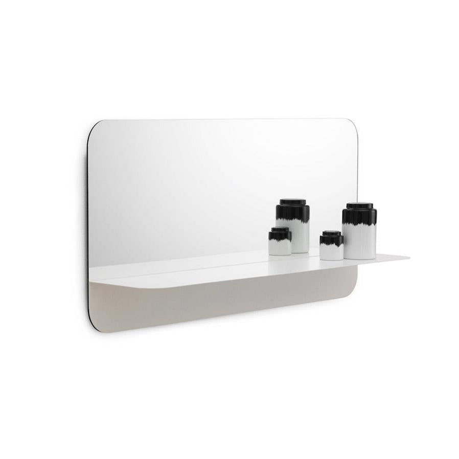 HORIZON HORIZONTAL Mirror with Shelf White