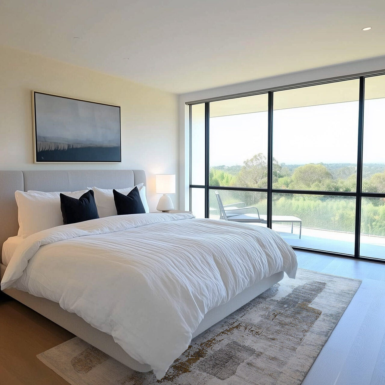 WATERCOLORS GREY rug in gray with brown