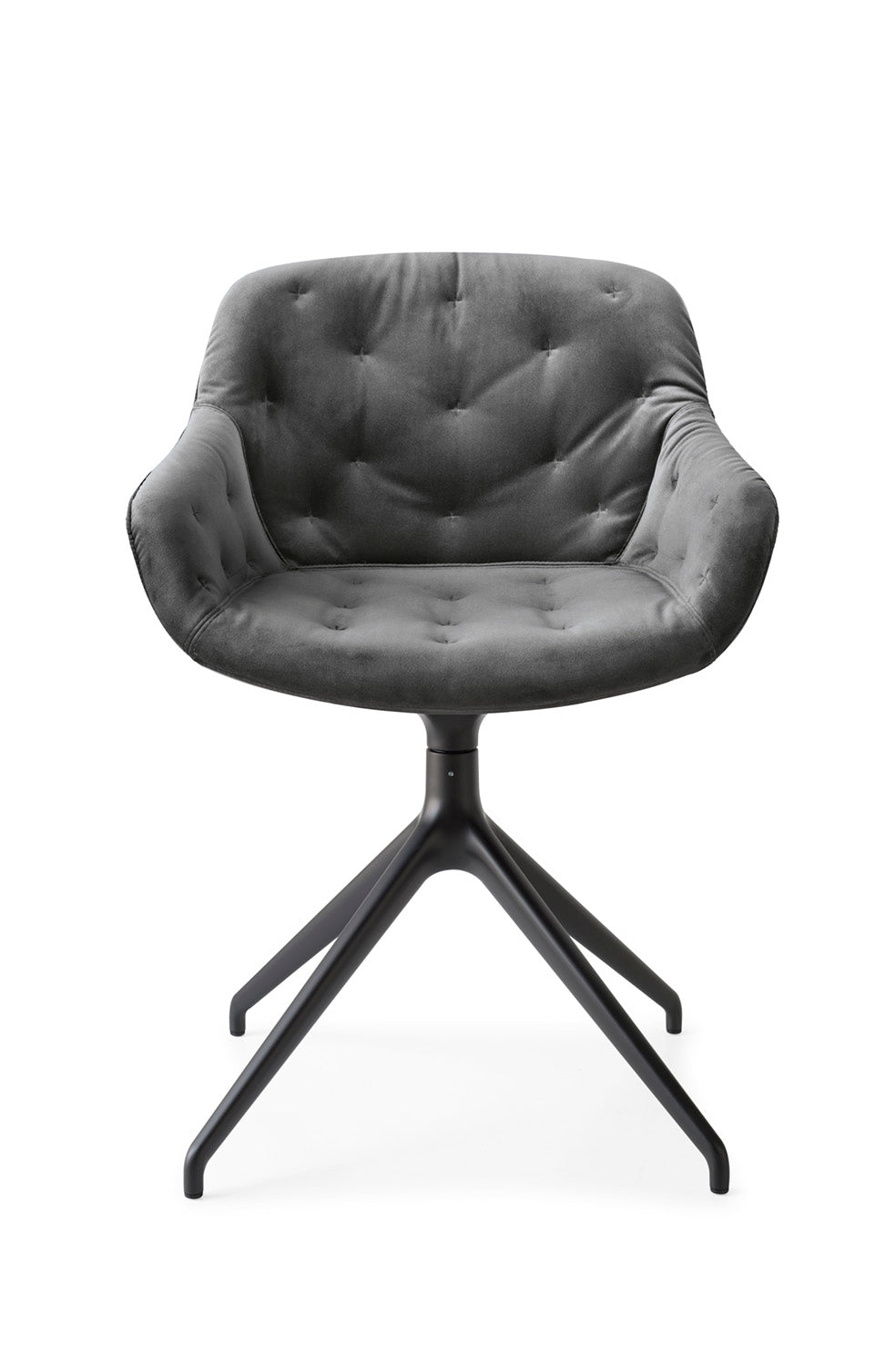 Drehstuhl IGLOO gepolstert mit schwarzem Gestell