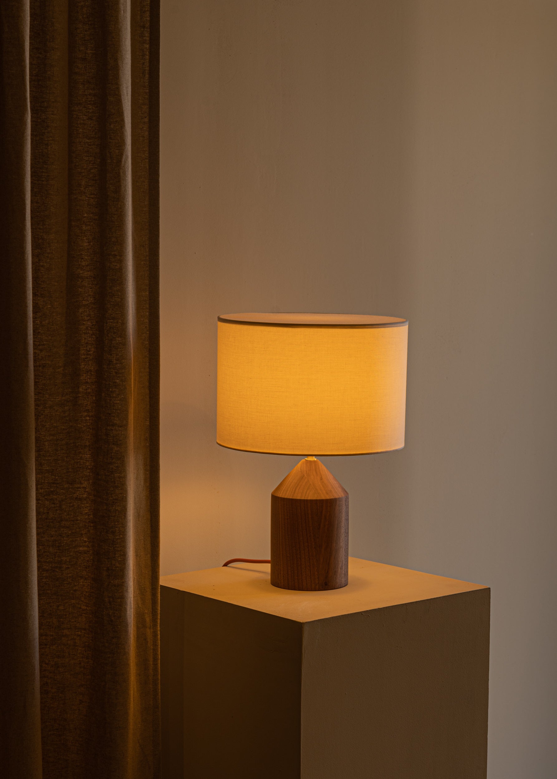 JOSEF walnut wood table lamp