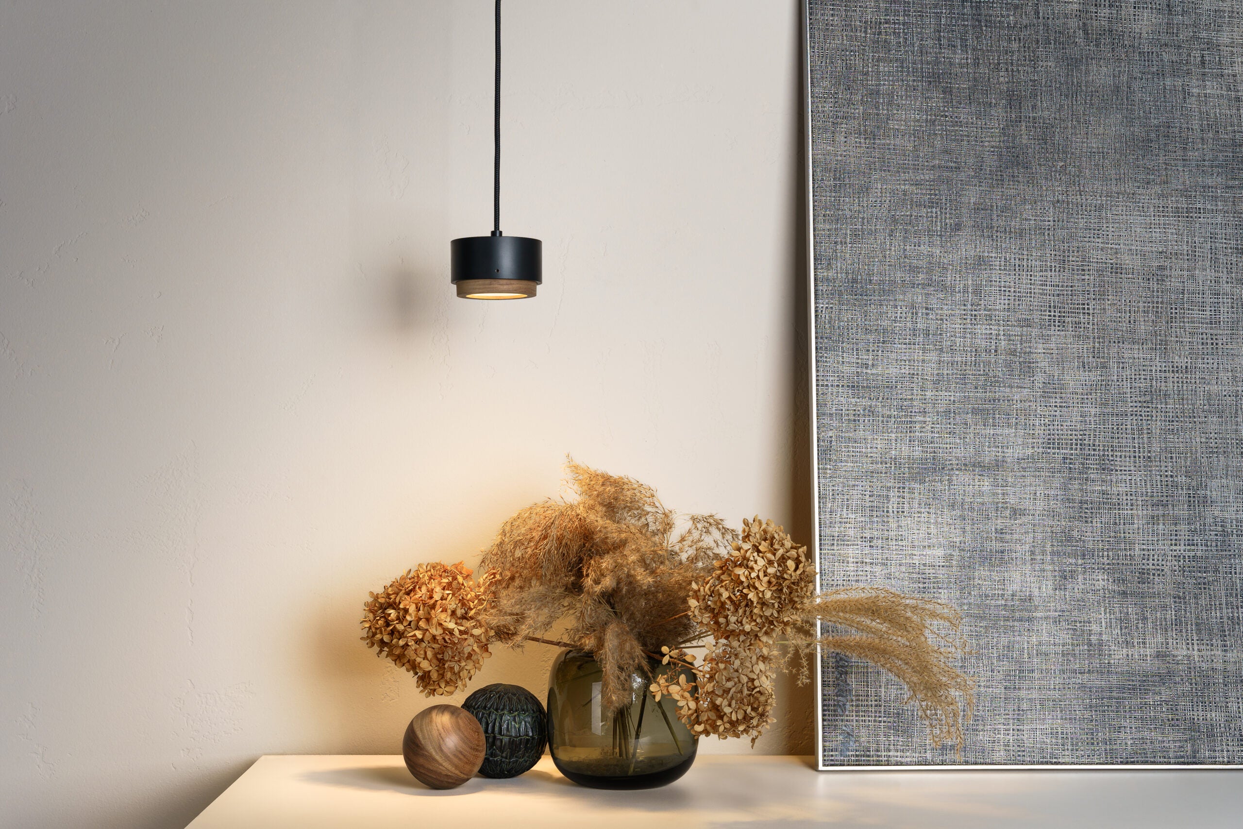 JUBI Aluminium Pendelleuchte mit Walnussholz
