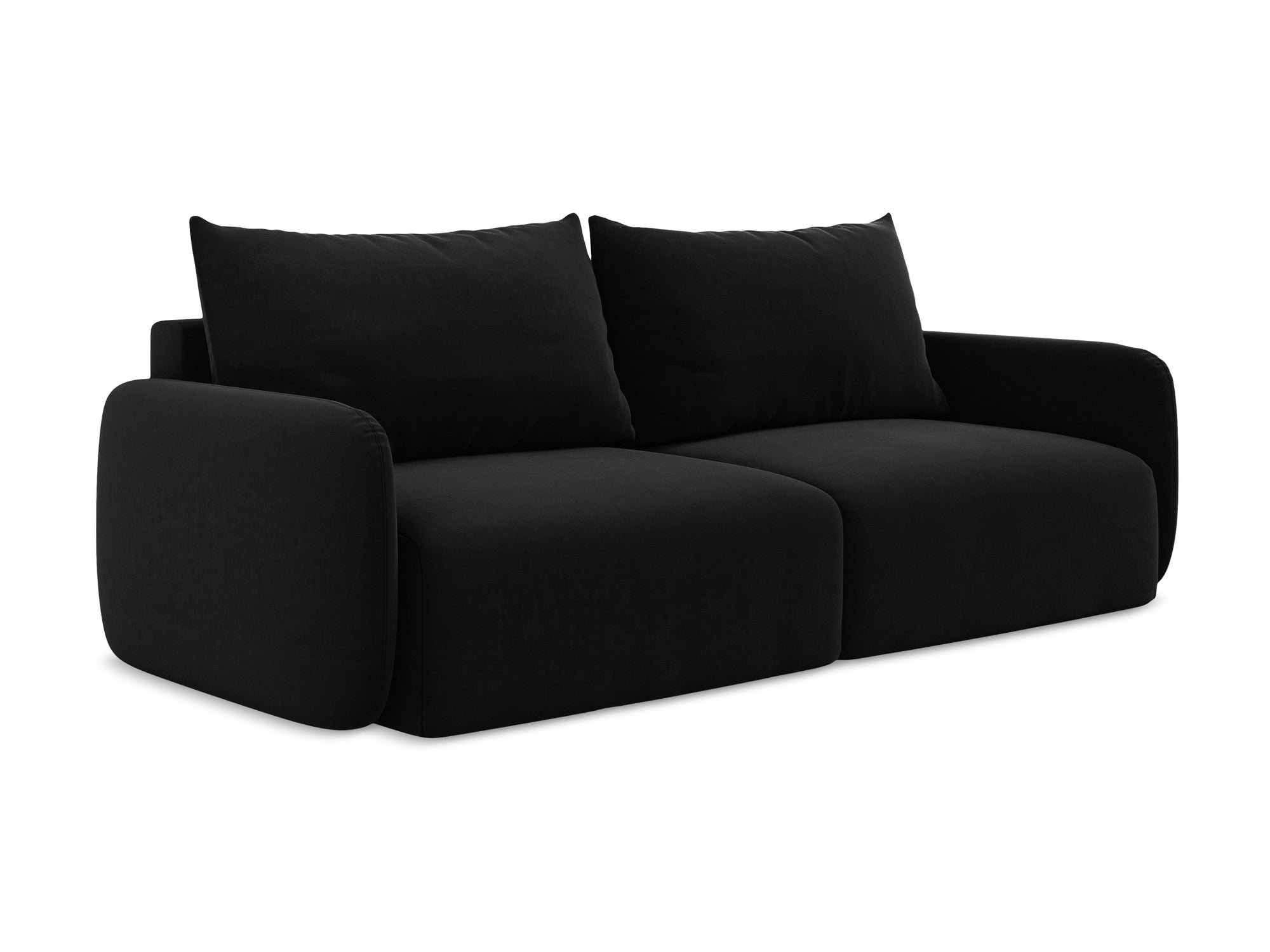 Velvet 3-Seater Sofa with Sleeping Function KALENA Black