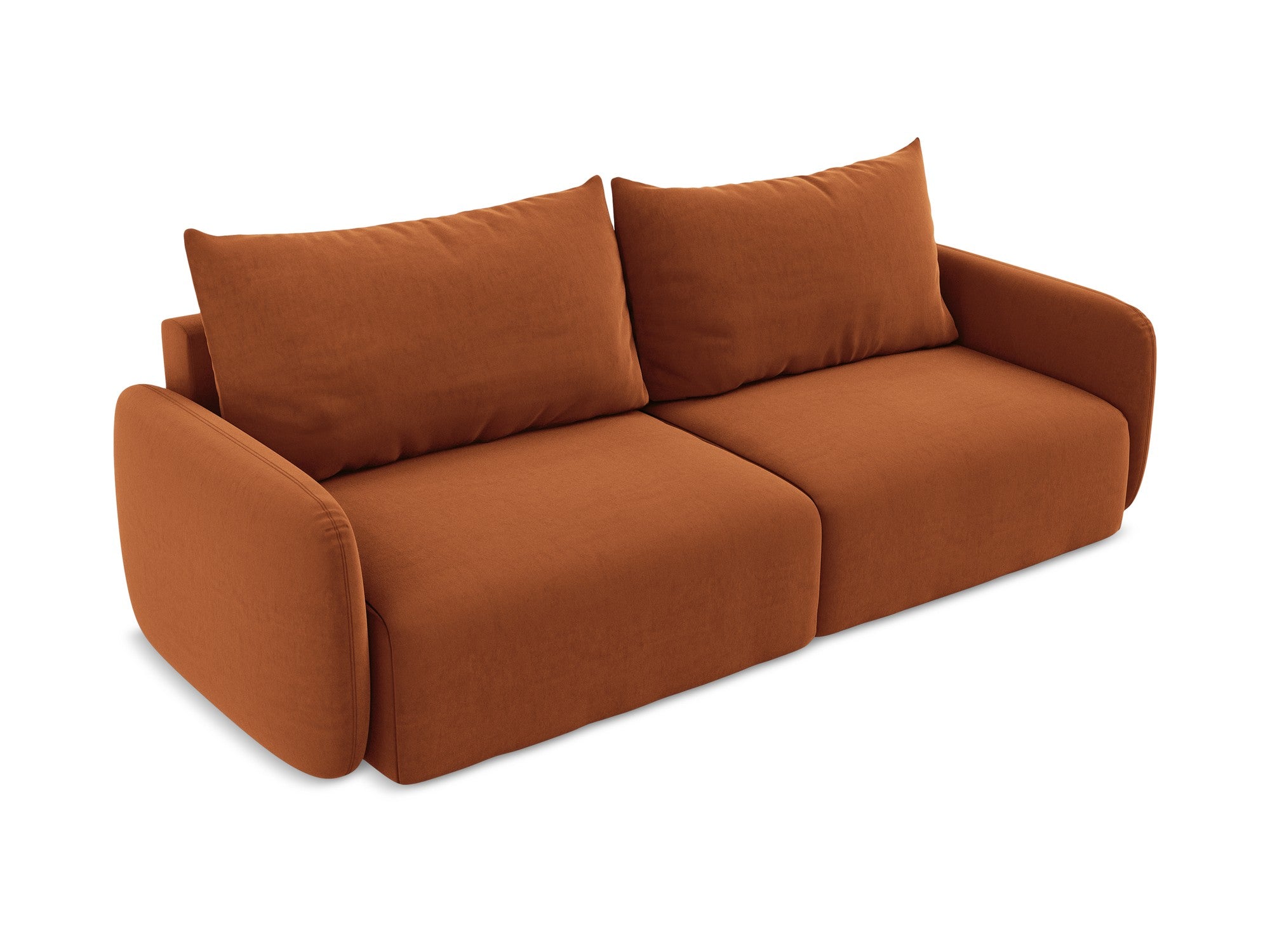 Velvet 3-Seater Sofa with Sleeping Function KALENA Terracotta