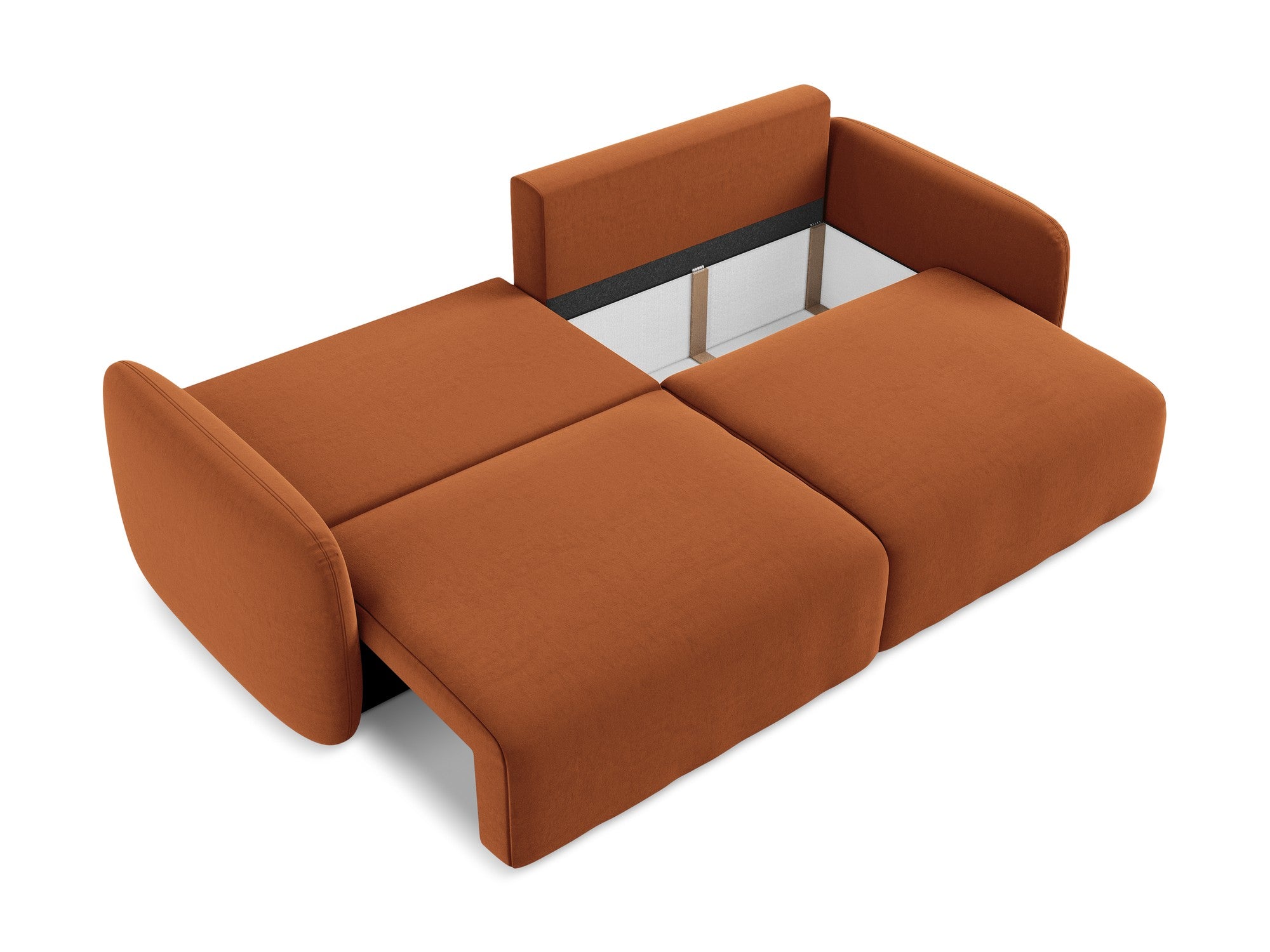 Velvet 3-Seater Sofa with Sleeping Function KALENA Terracotta