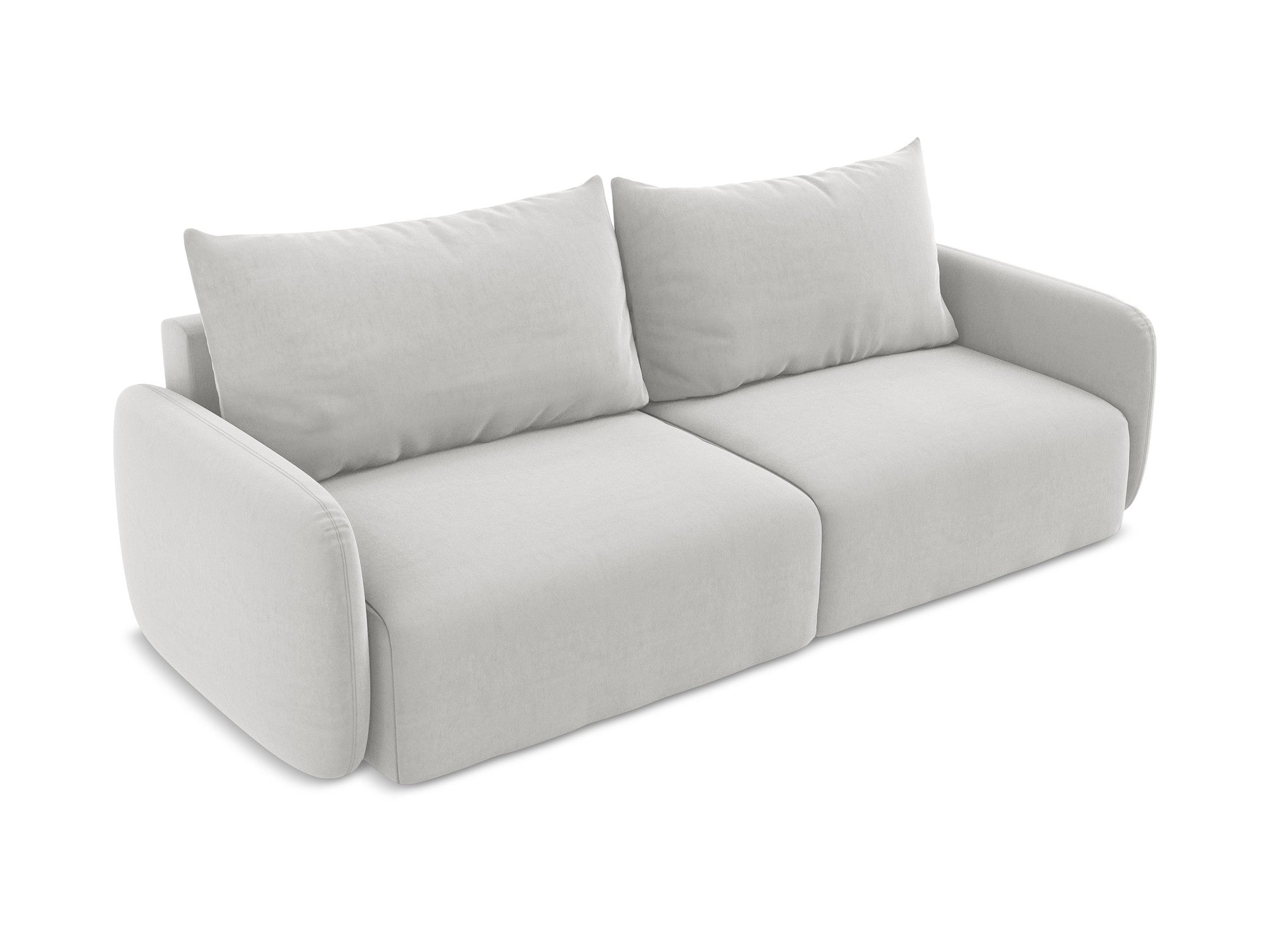 Sofa aus Samt für 3 Personen mit Schlaf-Funktion KALENA silber