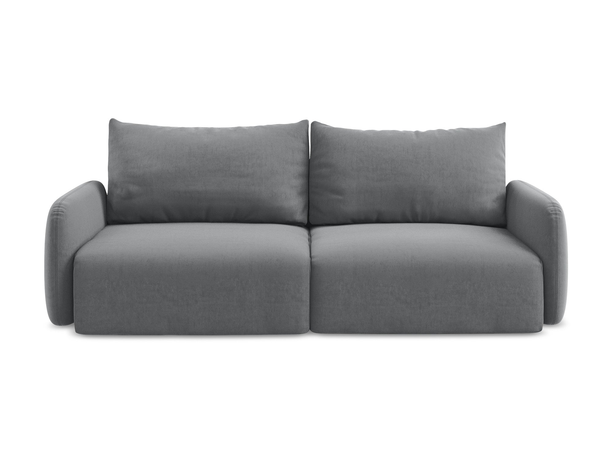 Velvet 3-Seater Sofa with Sleeping Function KALENA Steel Gray
