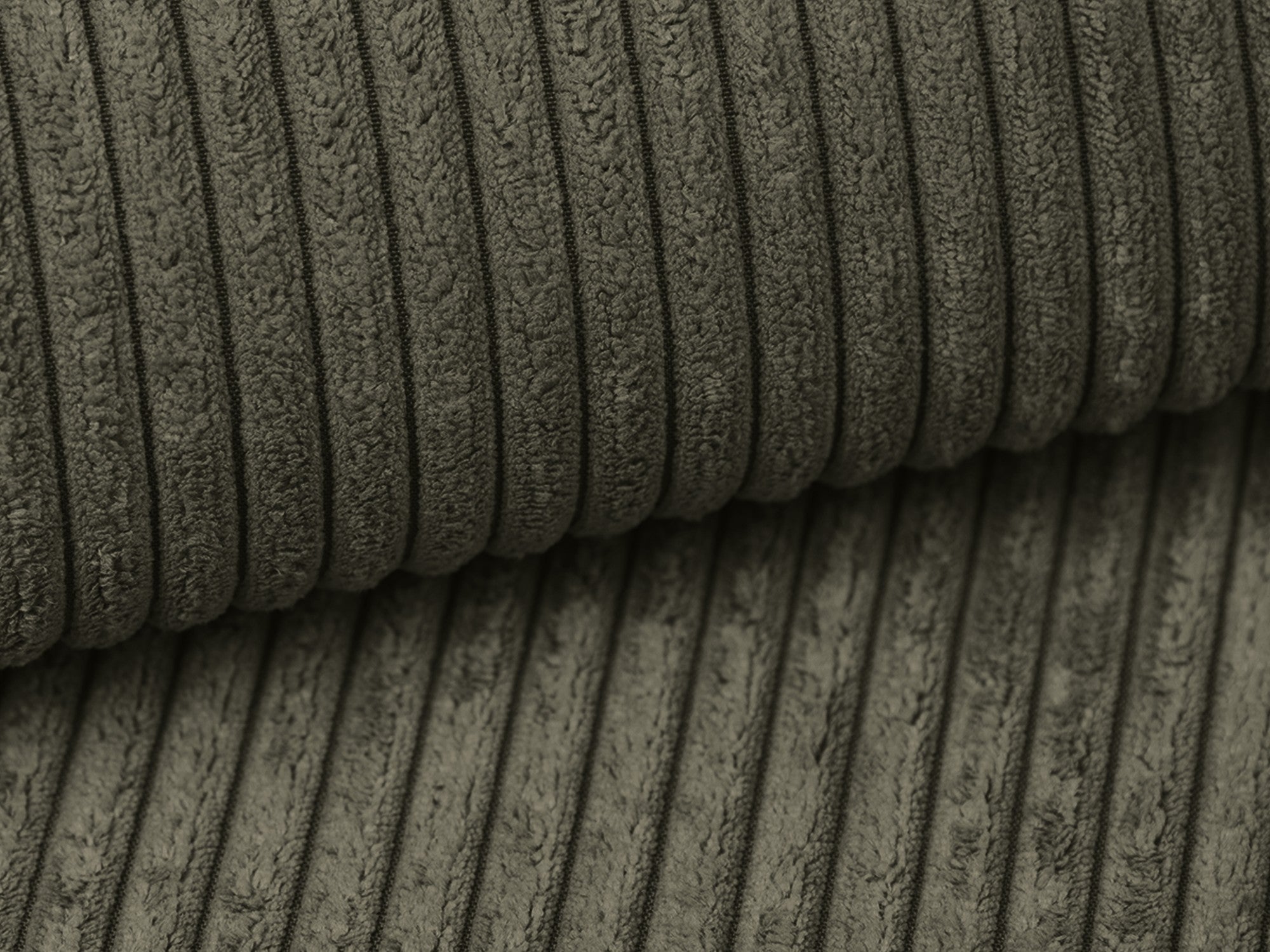 Sofa für 3 Personen mit Schlaf-Funktion KALENA olivgrüner Cord