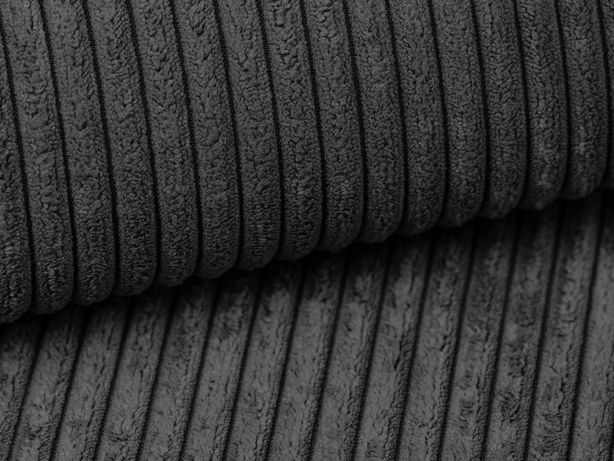 Sofa für 3 Personen mit Schlaf-Funktion KALENA dunkelgrau Cord