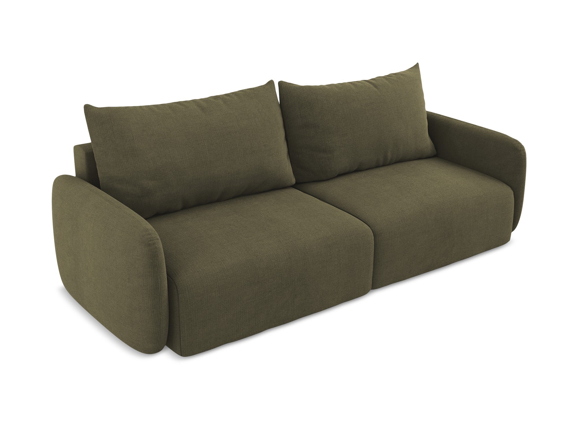 Sofa für 3 Personen mit Schlaf-Funktion KALENA olivgrün