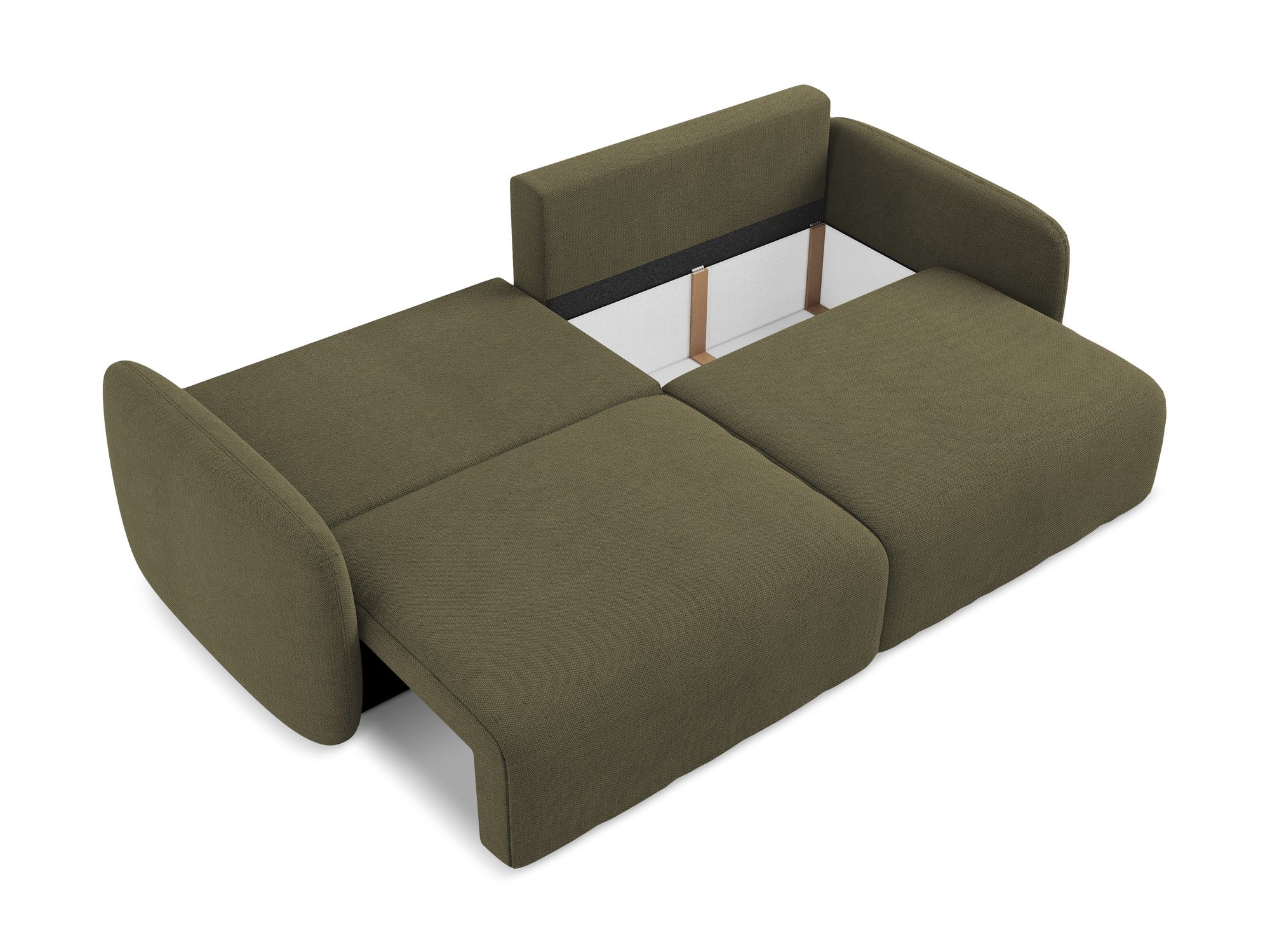 Sofa für 3 Personen mit Schlaf-Funktion KALENA olivgrün