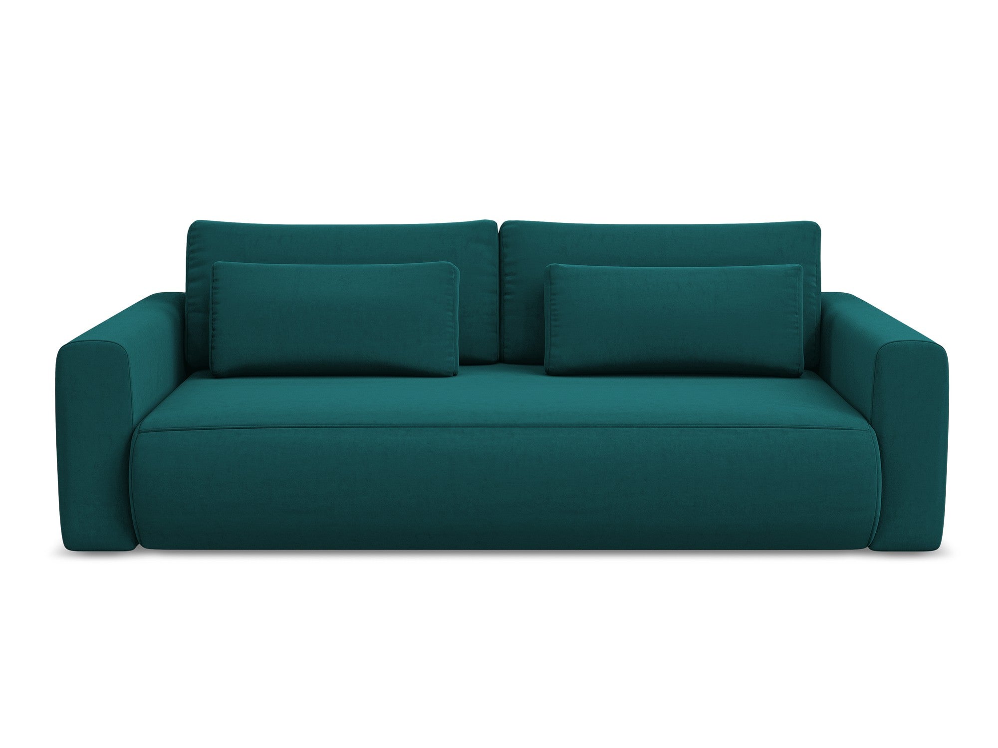 Sofa aus Samt für 3 Personen mit Schlaf-Funktion KAPUA in Meeresfarbe