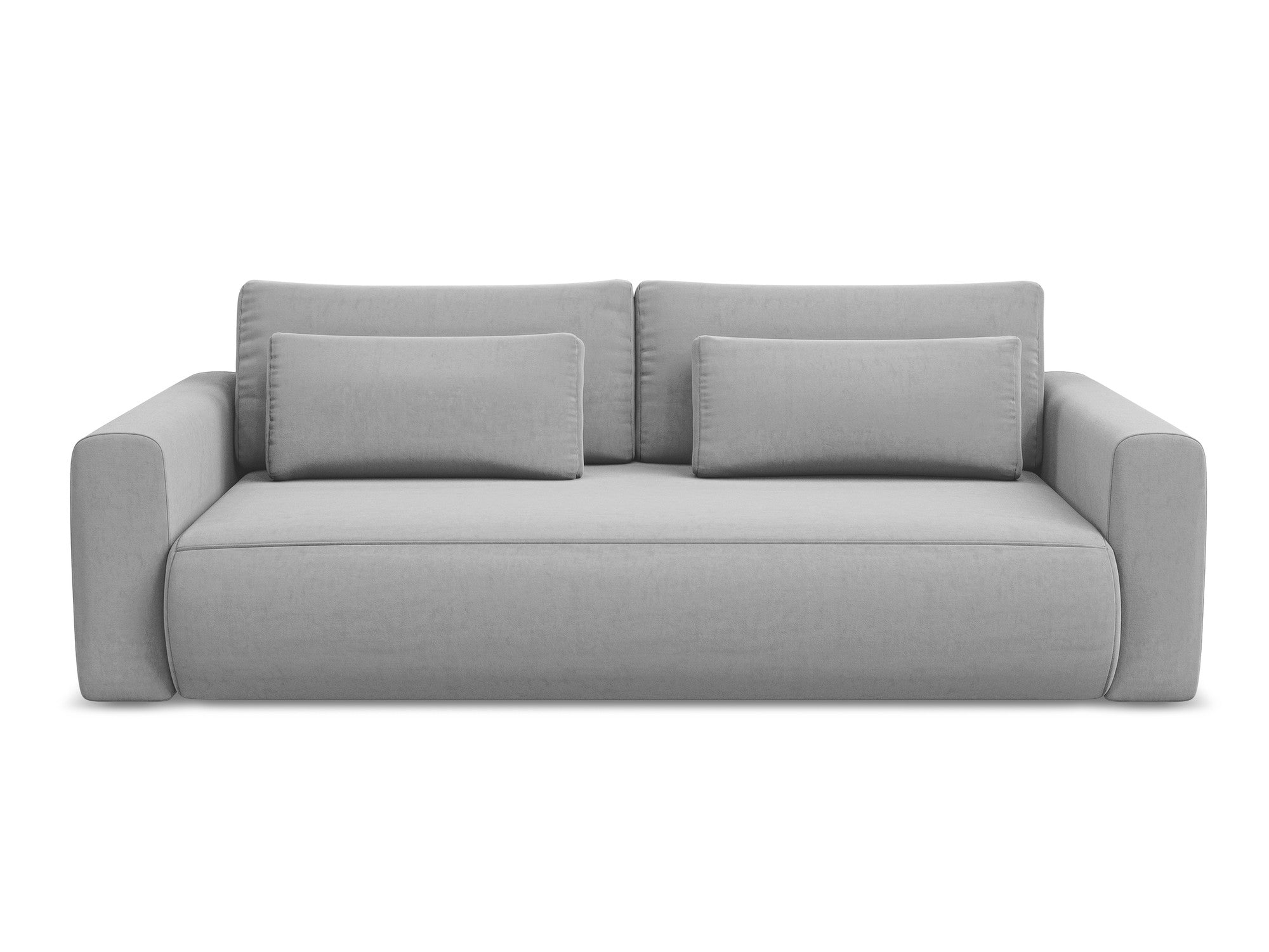 Gray 3-Seater Velvet Sofa with Sleeping Function KAPUA