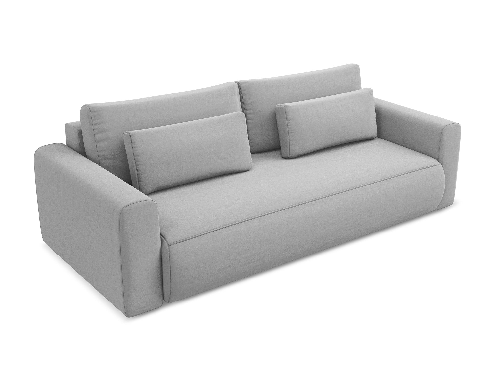 Gray 3-Seater Velvet Sofa with Sleeping Function KAPUA