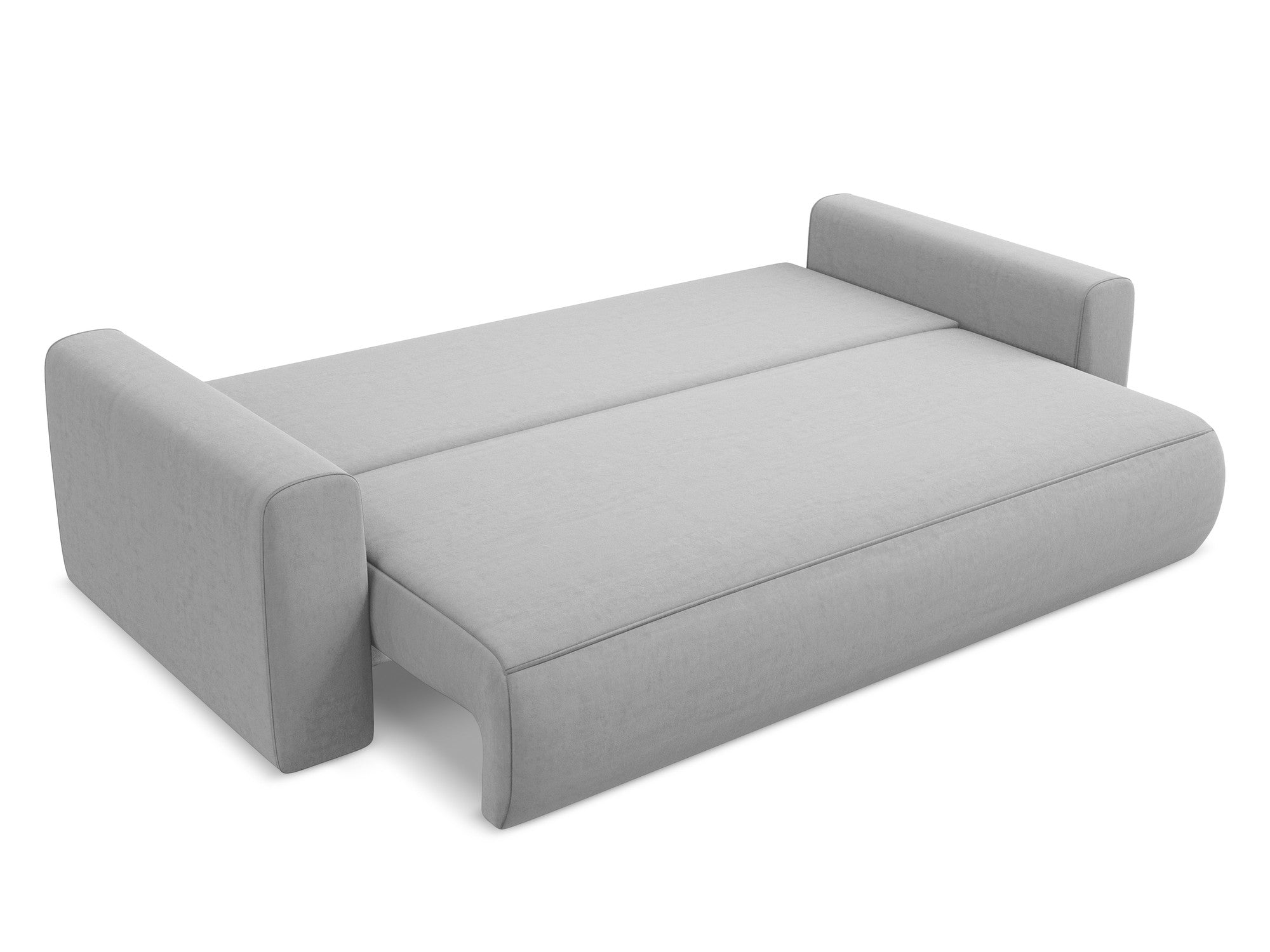 Gray 3-Seater Velvet Sofa with Sleeping Function KAPUA