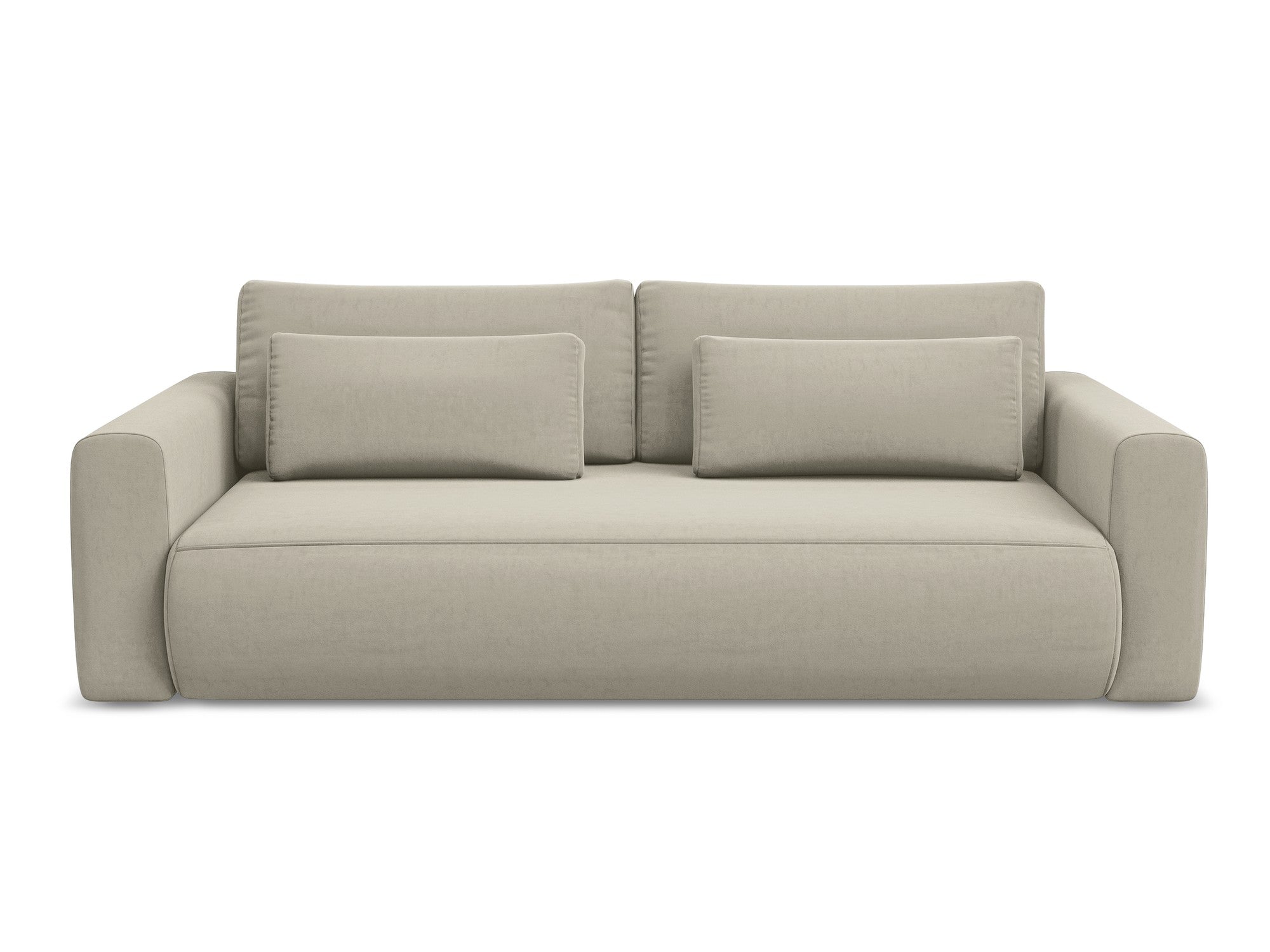 Velvet 3-Seater Sofa with Sleeping Function KAPUA Pearl