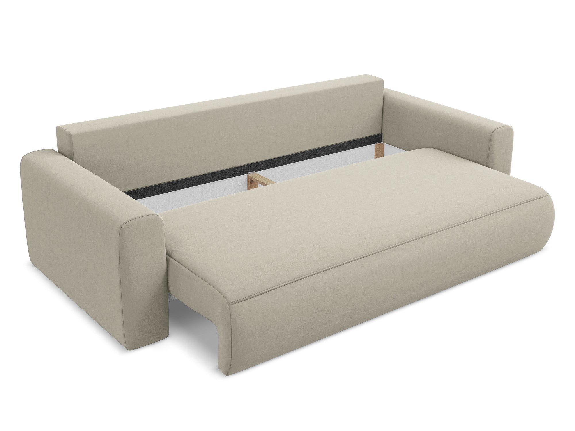 Velvet 3-Seater Sofa with Sleeping Function KAPUA Pearl