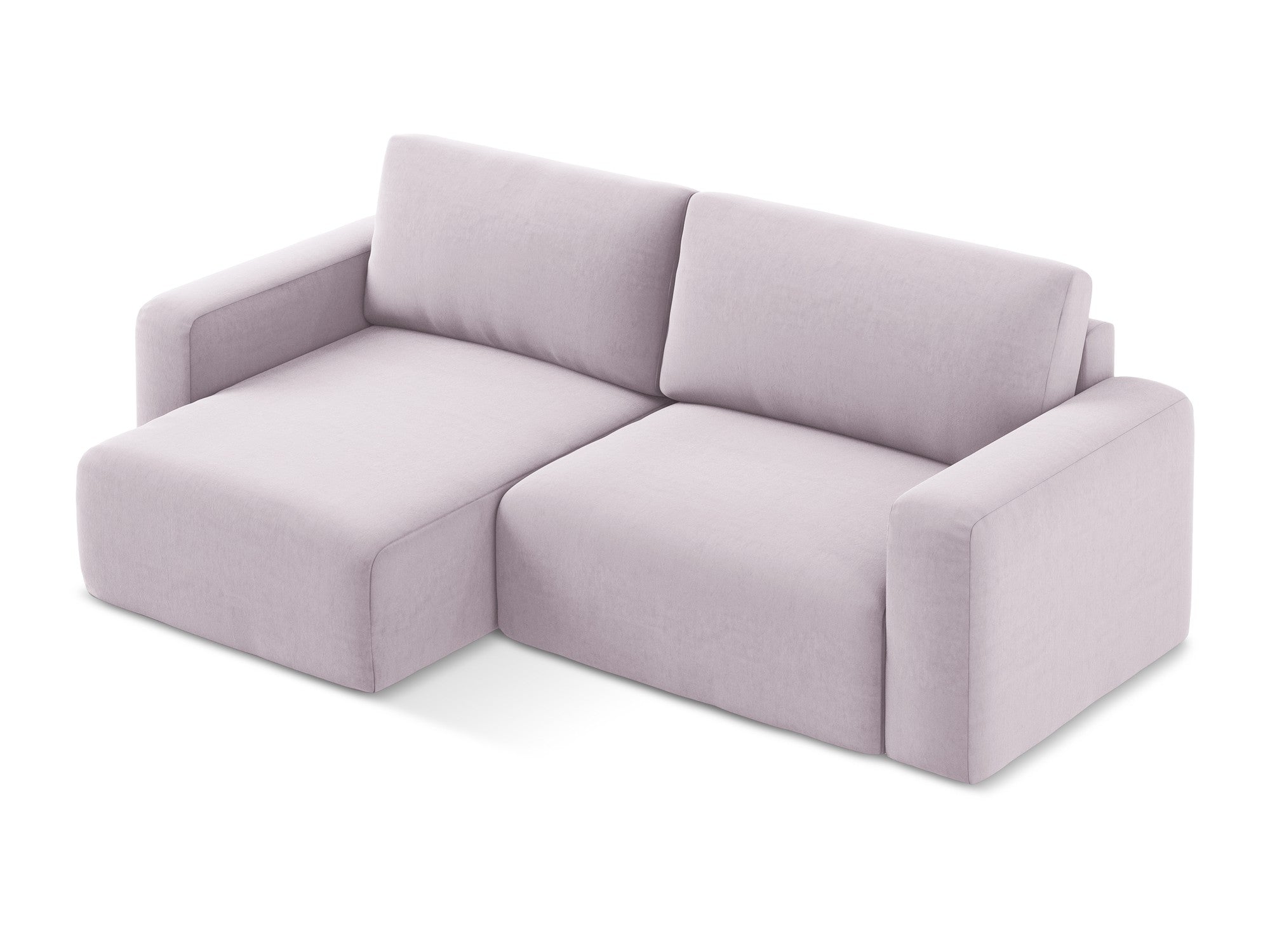 Samt-Ecksofa links mit Schlaffunktion KONA lavendel