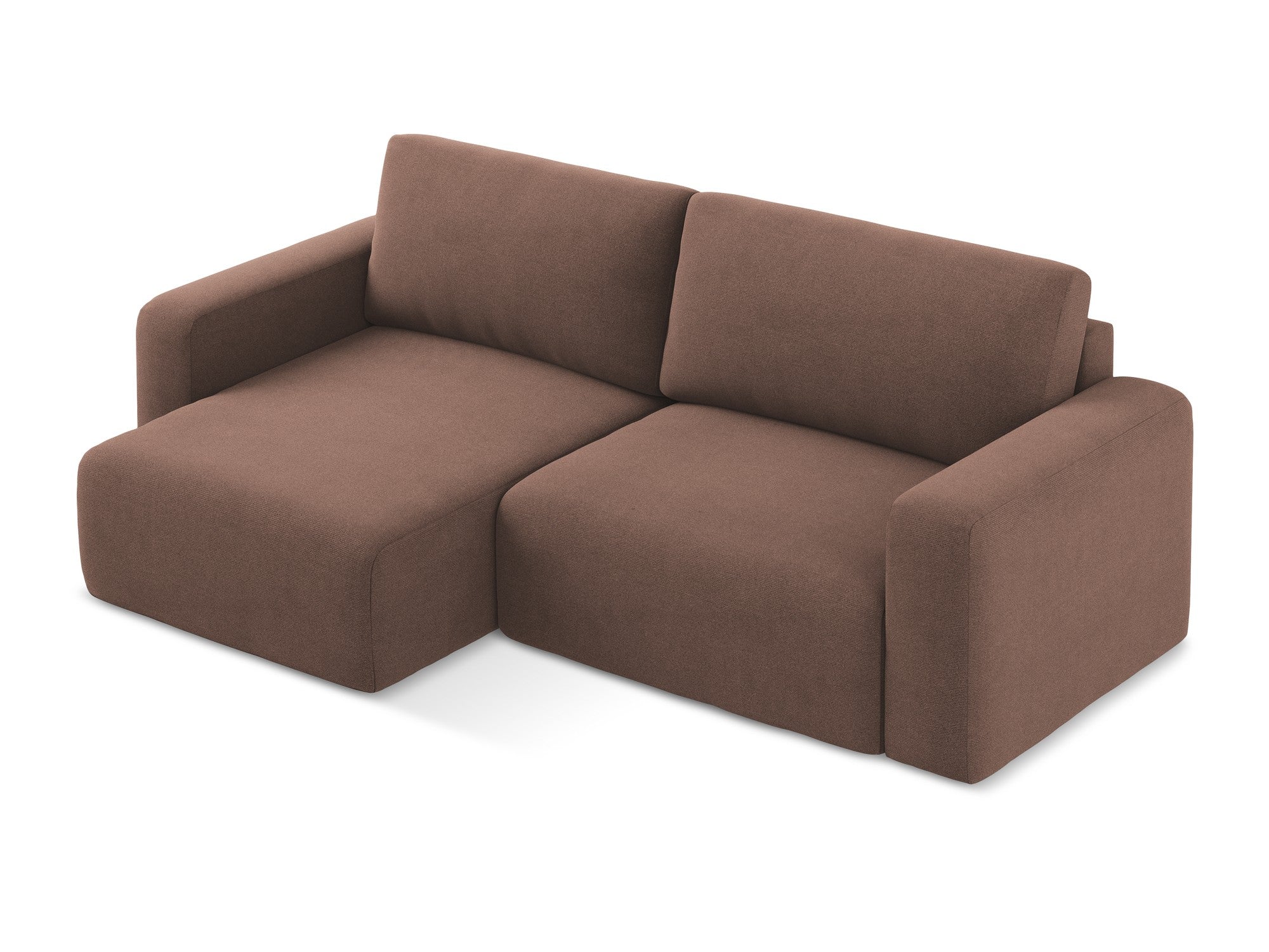 Linker Schlafsofa KONA in gedämpftem Rosa