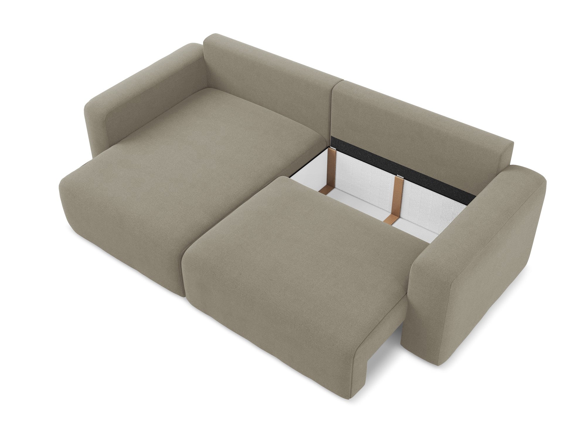 Left-sided corner sofa bed KONA in dark beige
