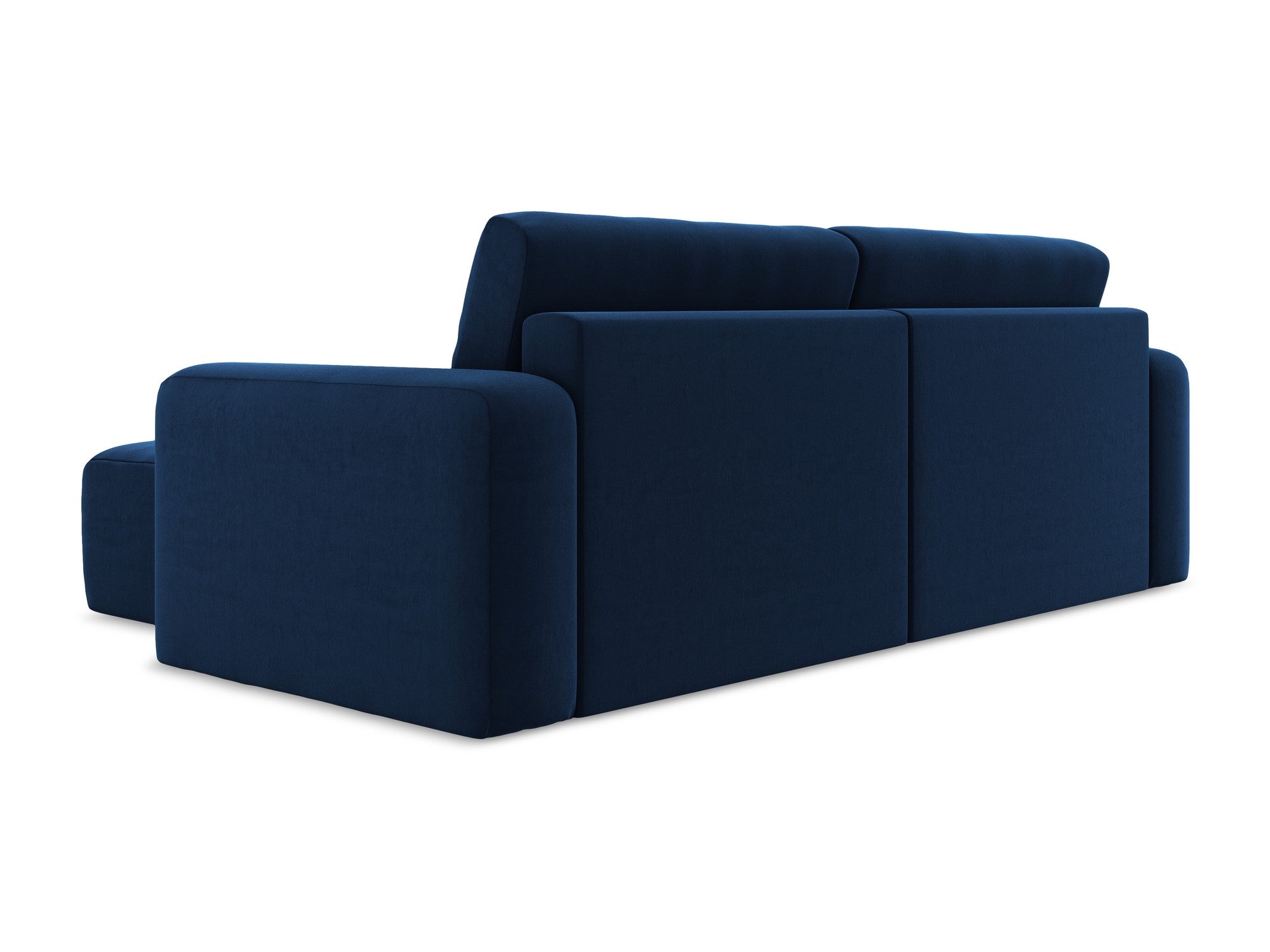 Right-facing velvet corner sofa bed KONA royal blue