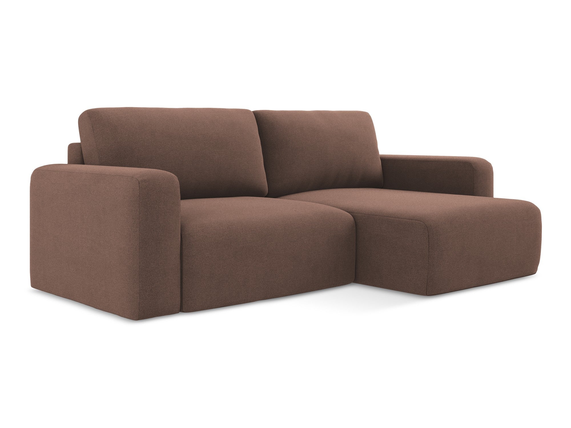 Rechtsseitige Schlafcouch KONA in gedämpftem Rosa