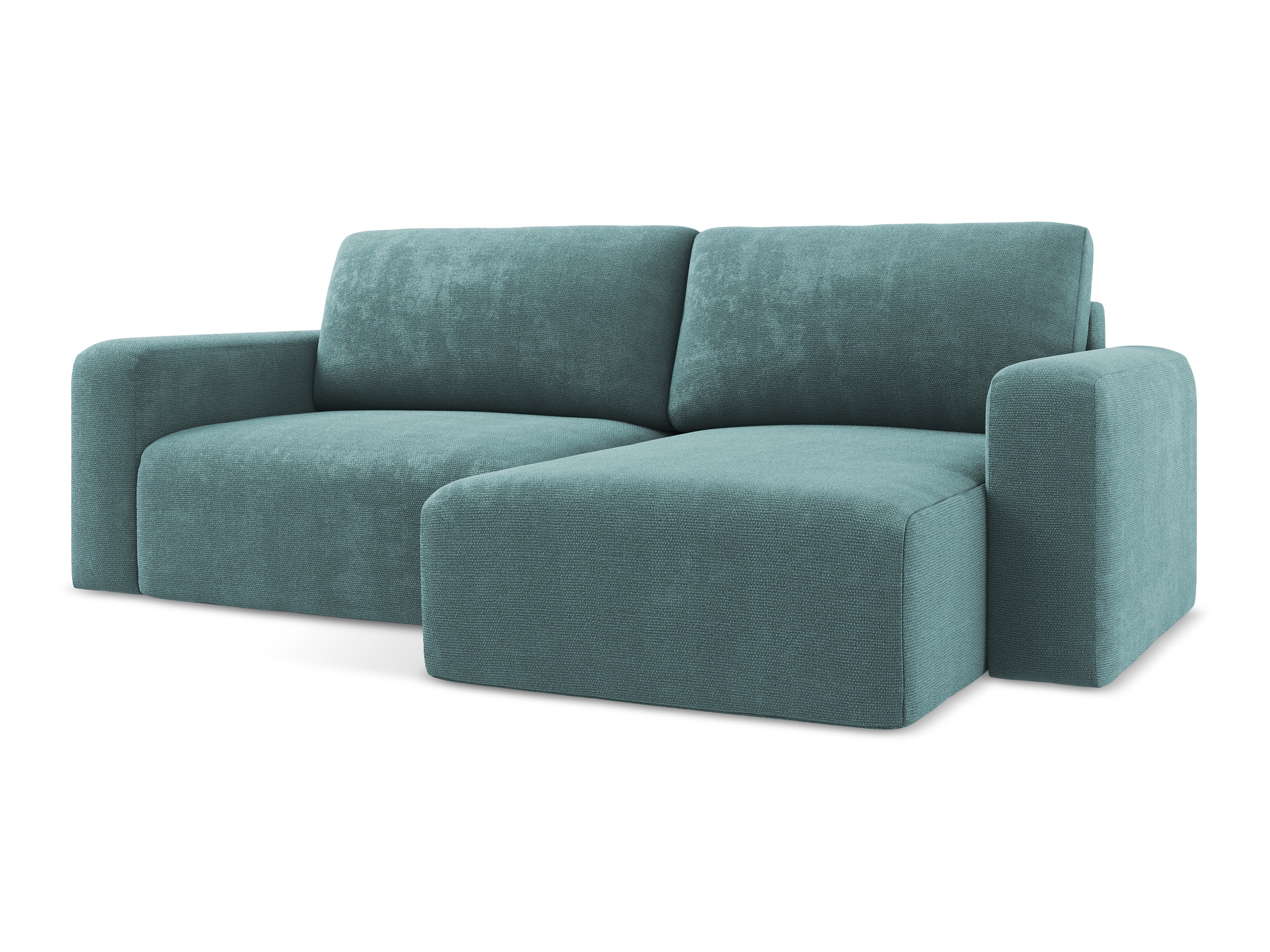 Right-facing corner sofa bed KONA denim blue chenille